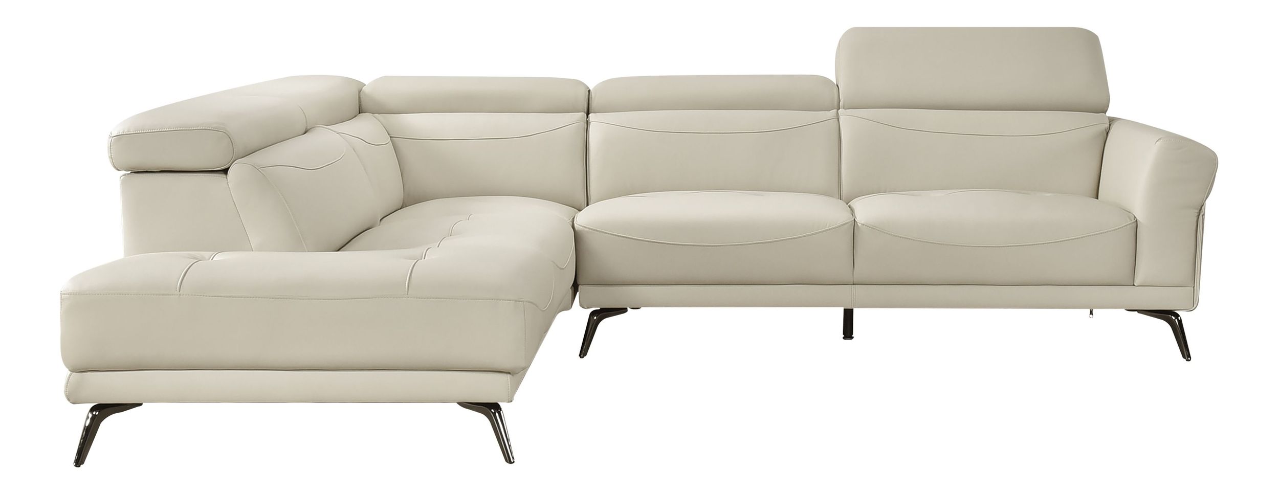 Giselle L-Shaped Leather 2‑Piece Sectional with Left Side Chaise