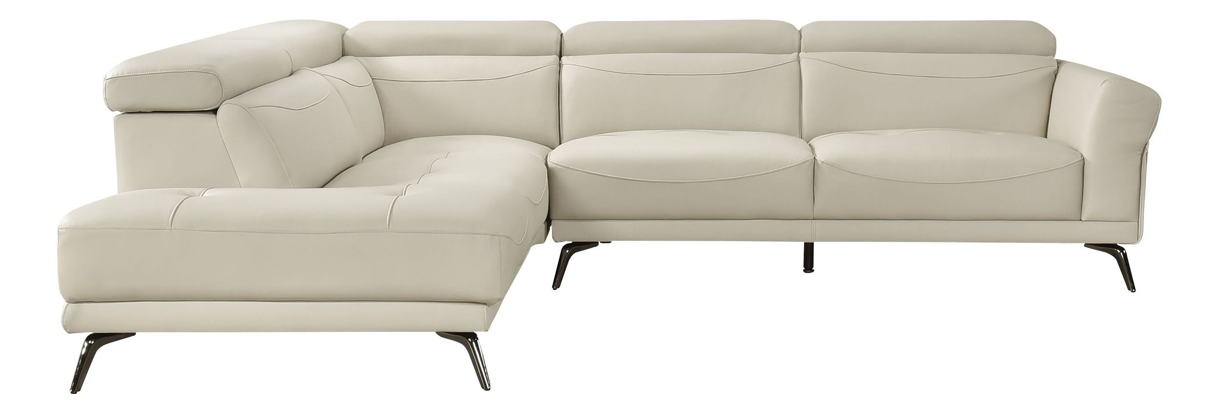 Giselle L-Shaped Leather 2‑Piece Sectional with Left Side Chaise