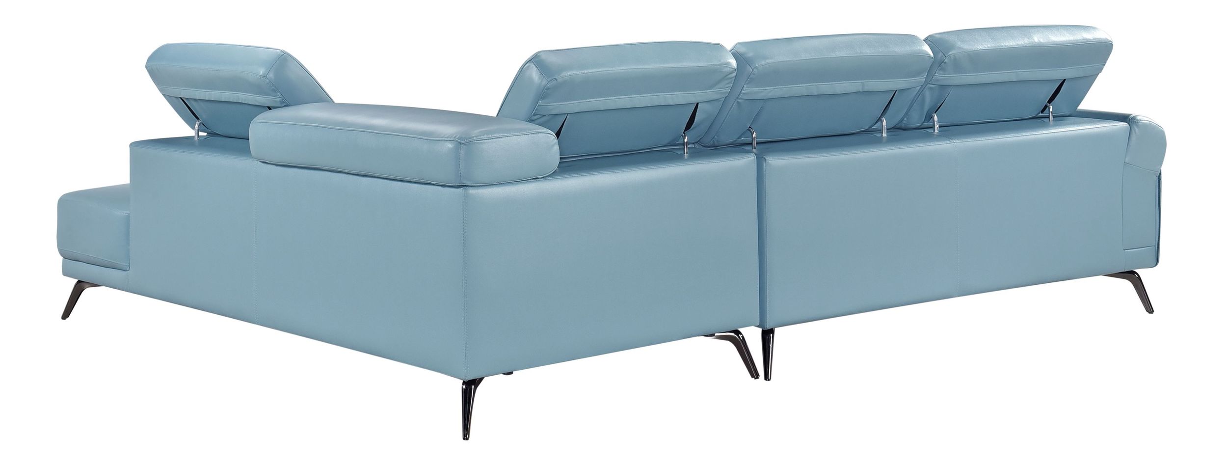 Giselle L-Shaped Leather 2‑Piece Sectional with Right Side Chaise