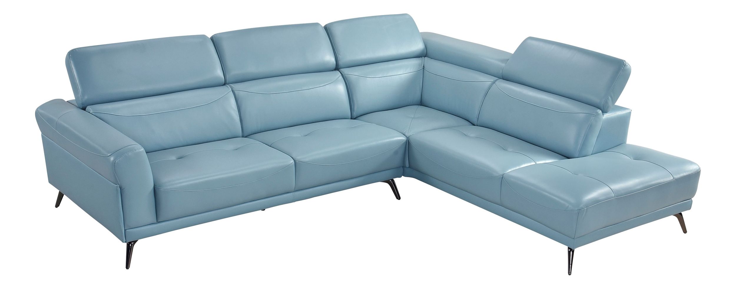 Giselle L-Shaped Leather 2‑Piece Sectional with Right Side Chaise