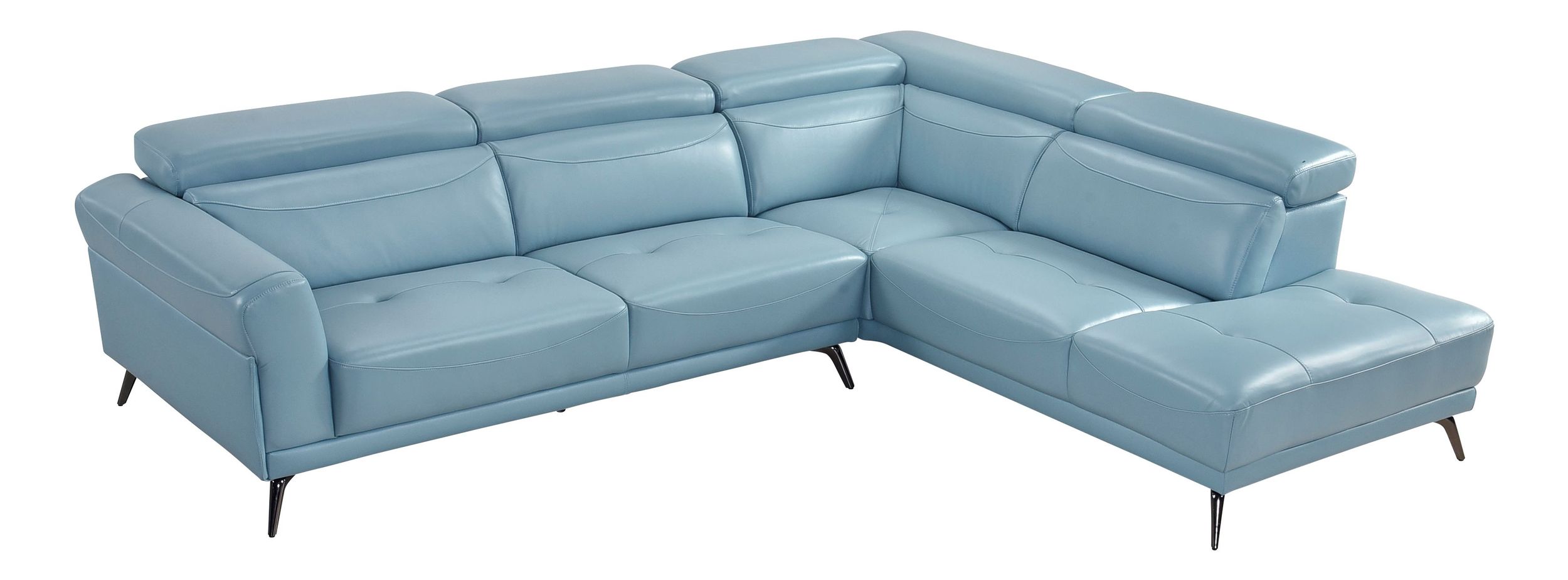 Giselle L-Shaped Leather 2‑Piece Sectional with Right Side Chaise