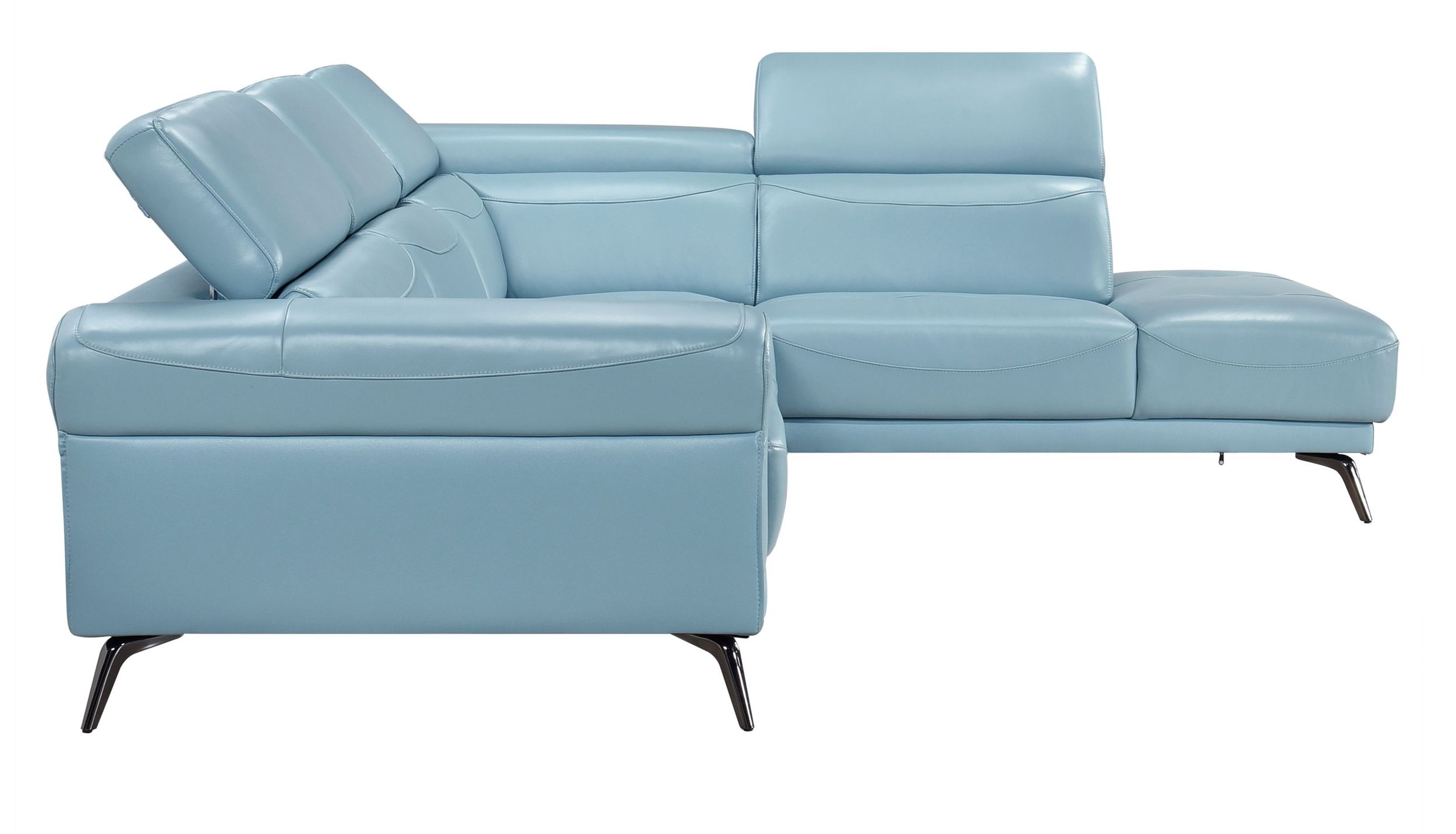 Giselle L-Shaped Leather 2‑Piece Sectional with Right Side Chaise