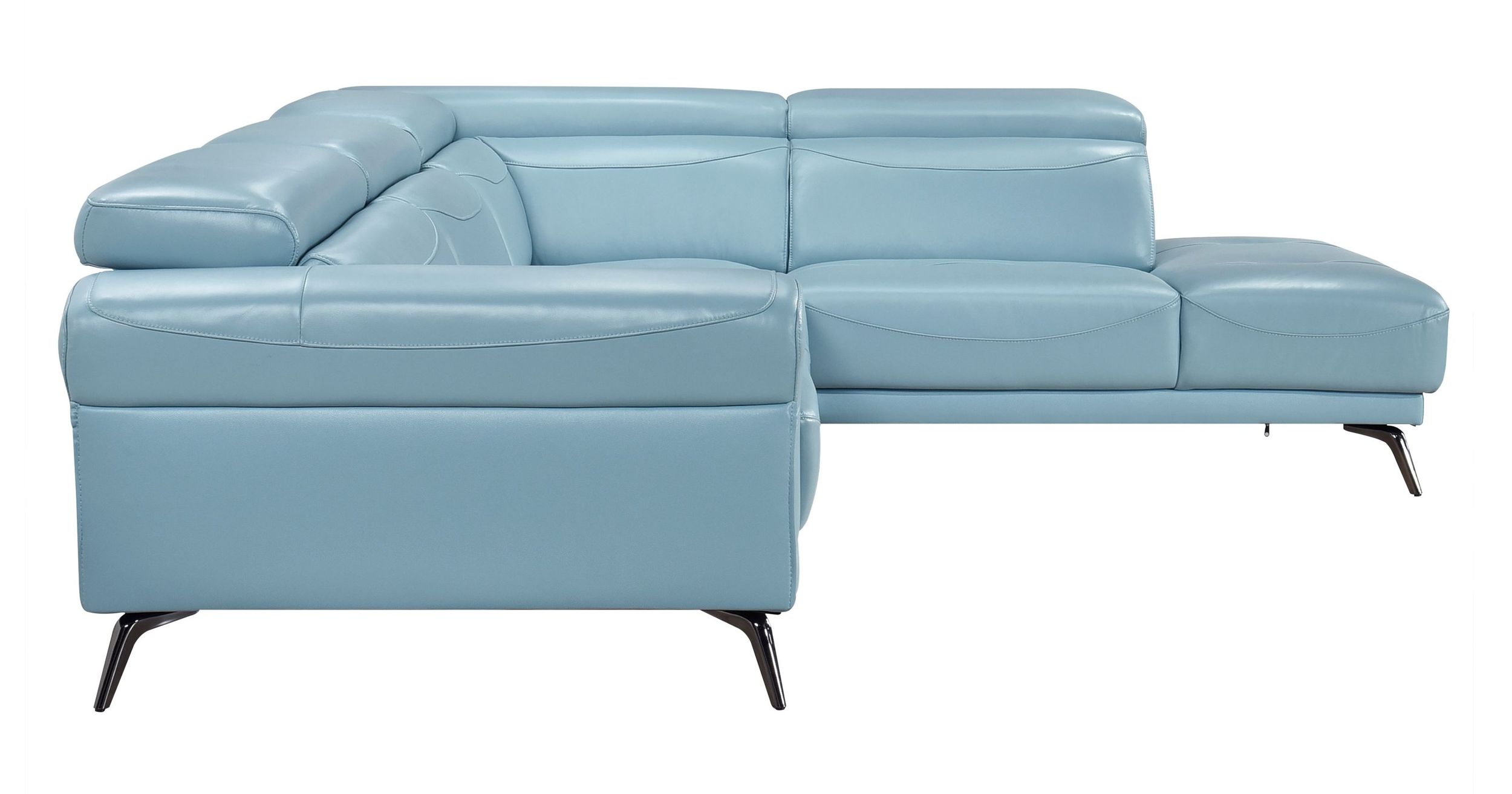 Giselle L-Shaped Leather 2‑Piece Sectional with Right Side Chaise