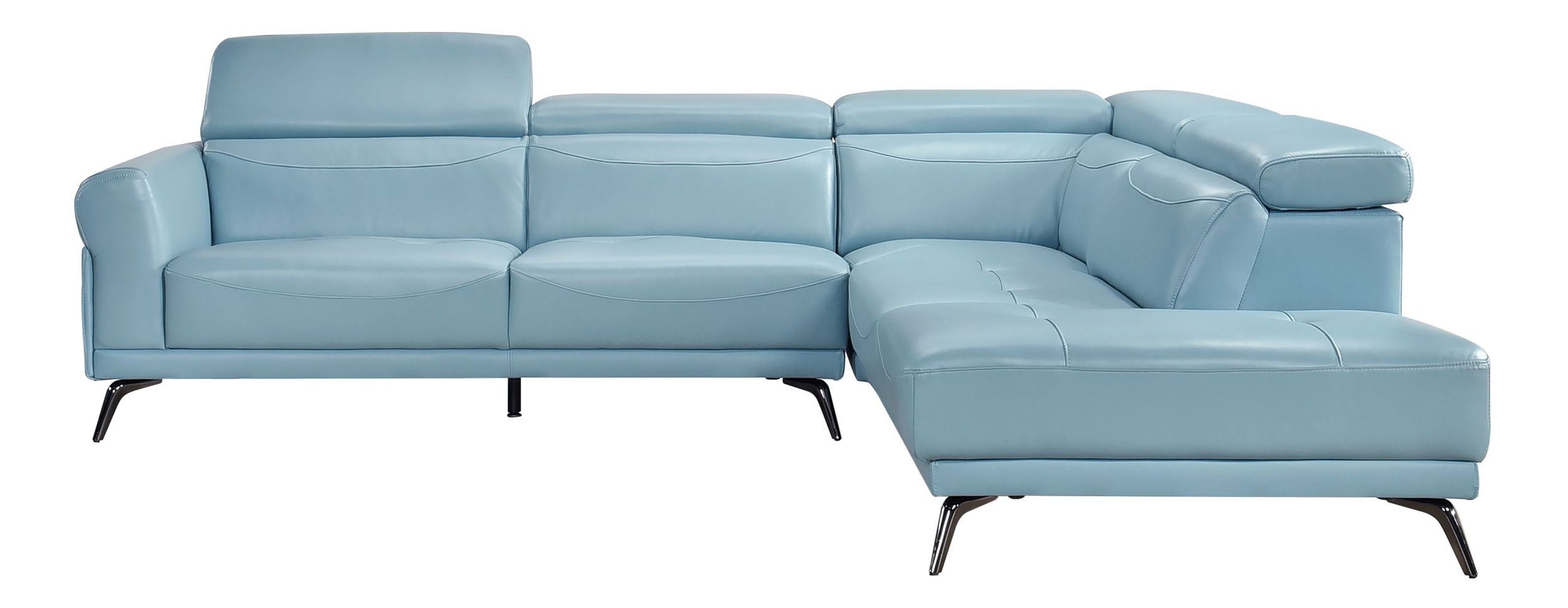 Giselle L-Shaped Leather 2‑Piece Sectional with Right Side Chaise