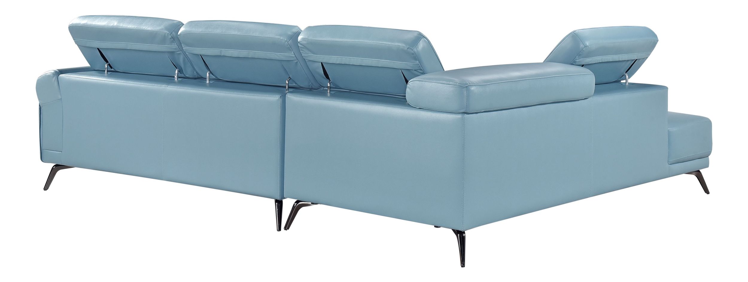 Giselle L-Shaped Leather 2‑Piece Sectional with Left Side Chaise