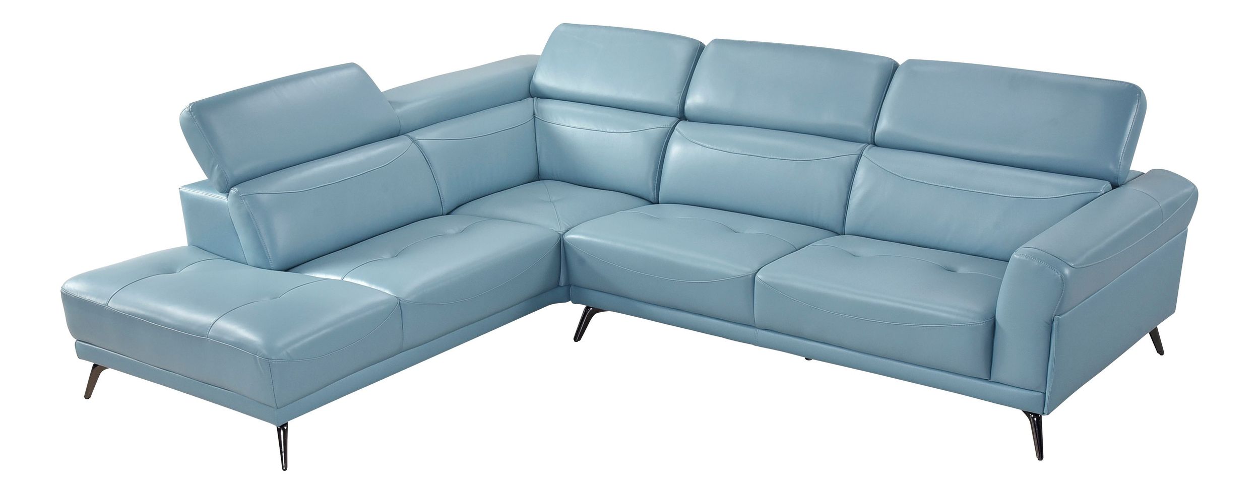 Giselle L-Shaped Leather 2‑Piece Sectional with Left Side Chaise