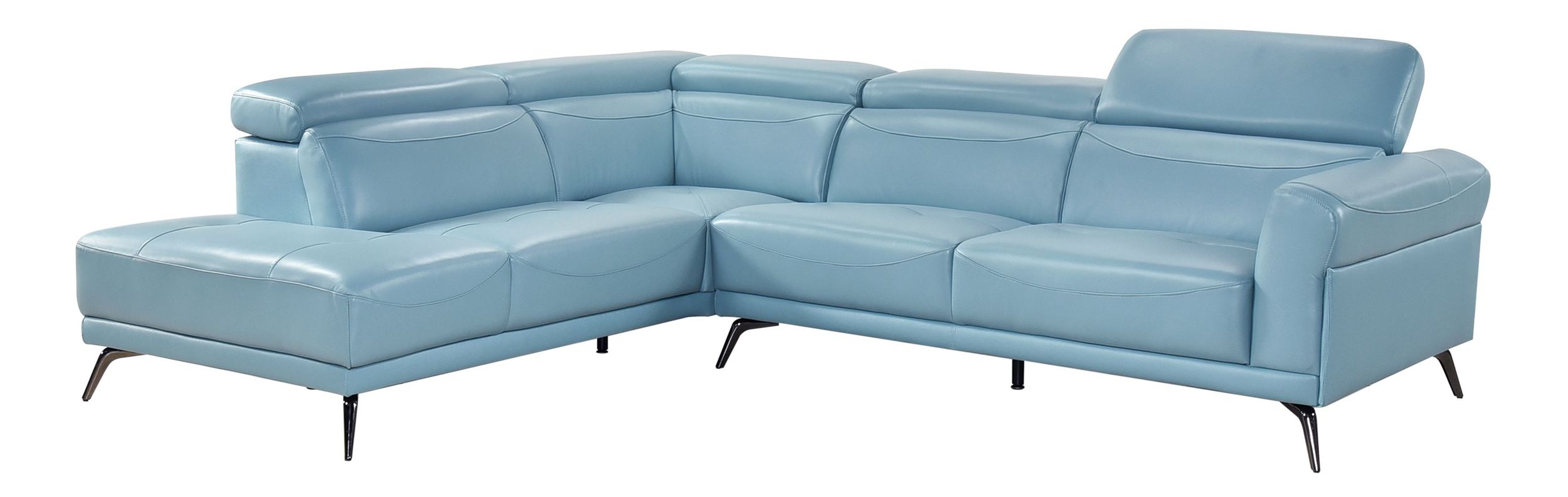 Giselle L-Shaped Leather 2‑Piece Sectional with Left Side Chaise