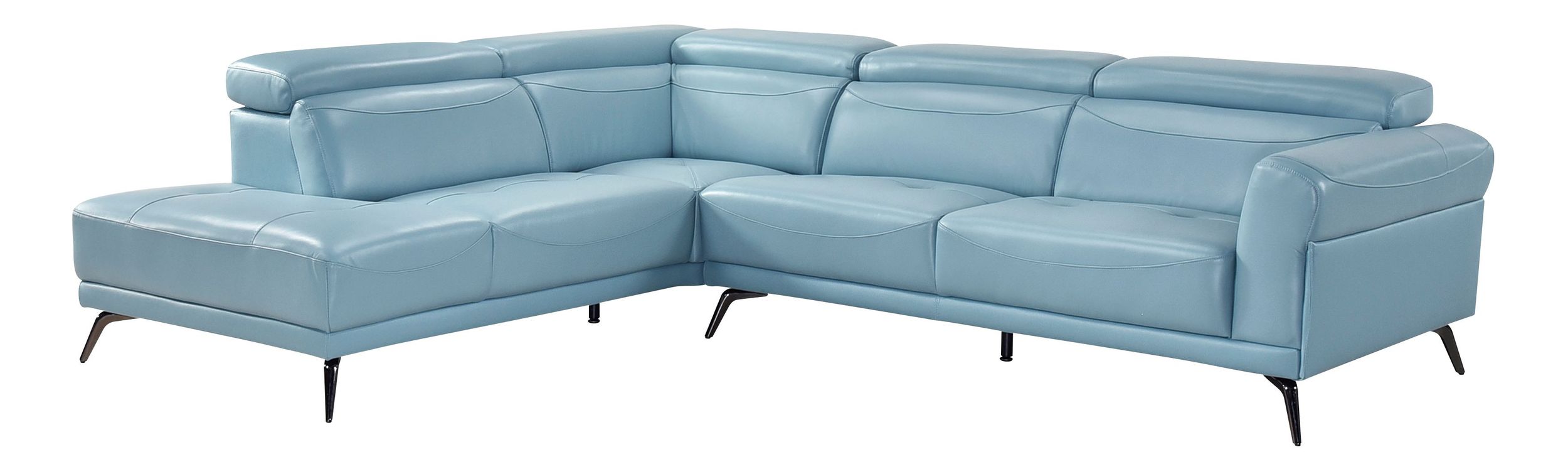 Giselle L-Shaped Leather 2‑Piece Sectional with Left Side Chaise