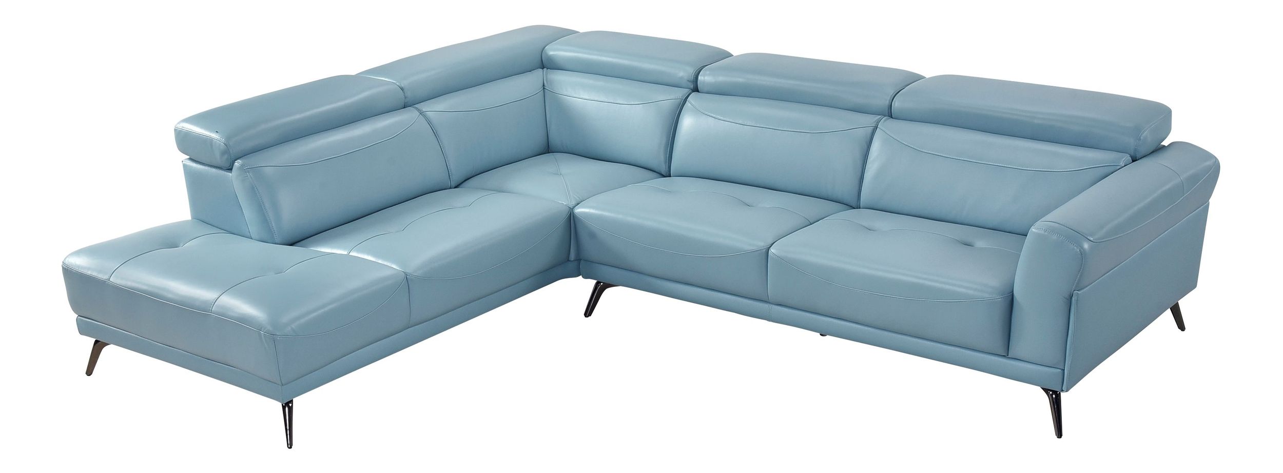 Giselle L-Shaped Leather 2‑Piece Sectional with Left Side Chaise