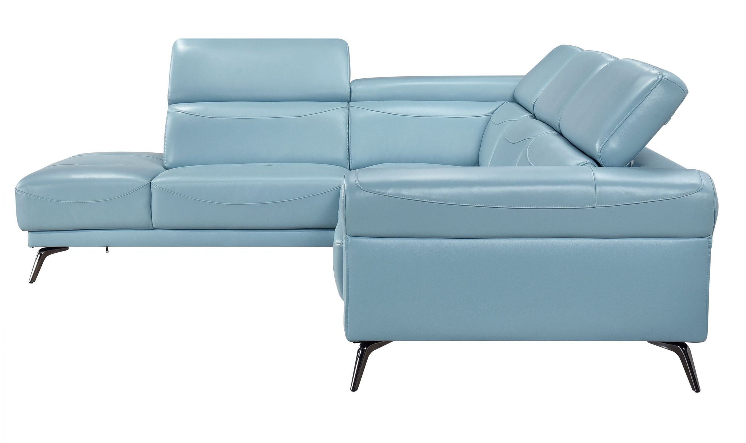 Giselle L-Shaped Leather 2‑Piece Sectional with Left Side Chaise