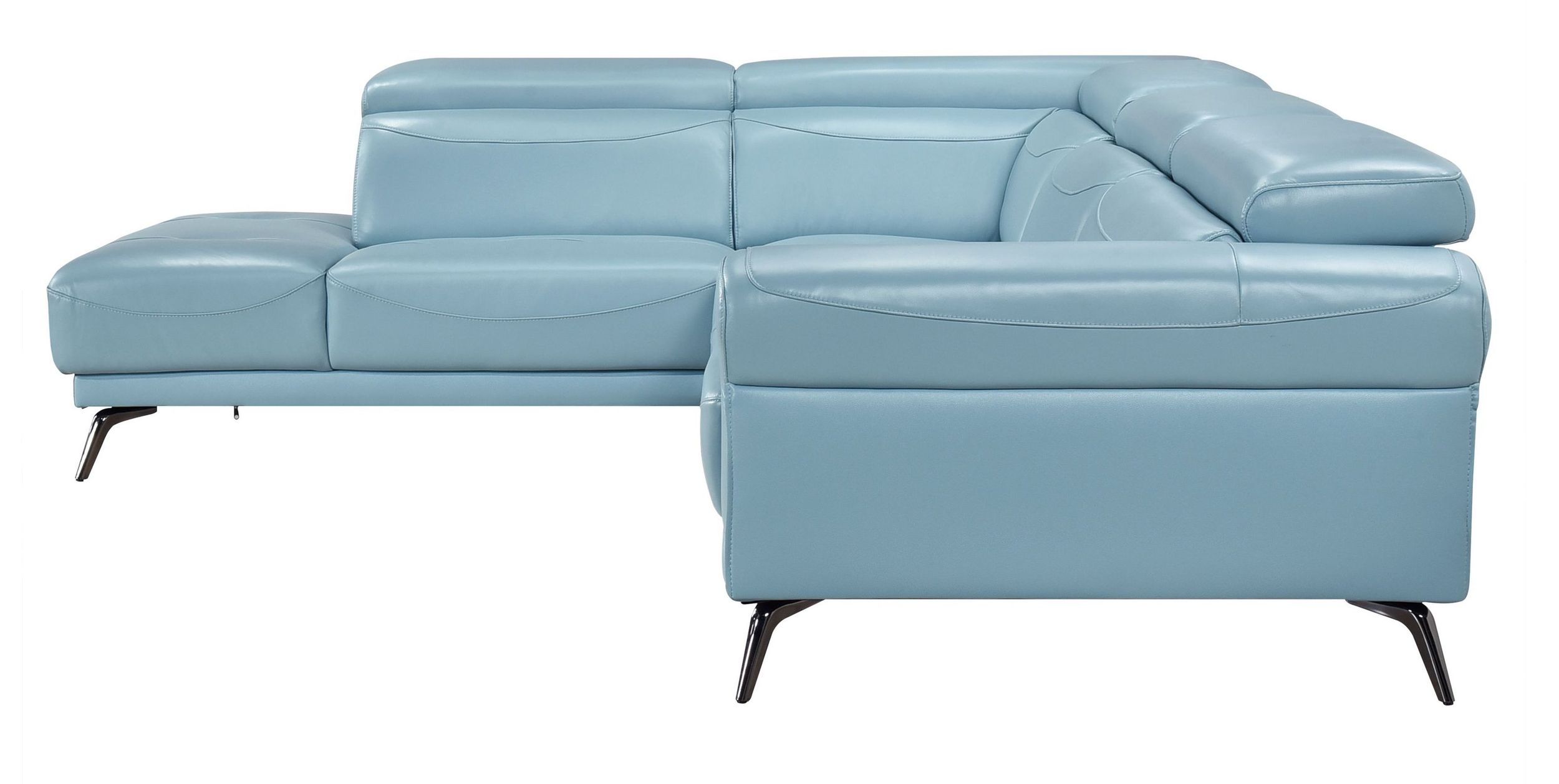 Giselle L-Shaped Leather 2‑Piece Sectional with Left Side Chaise