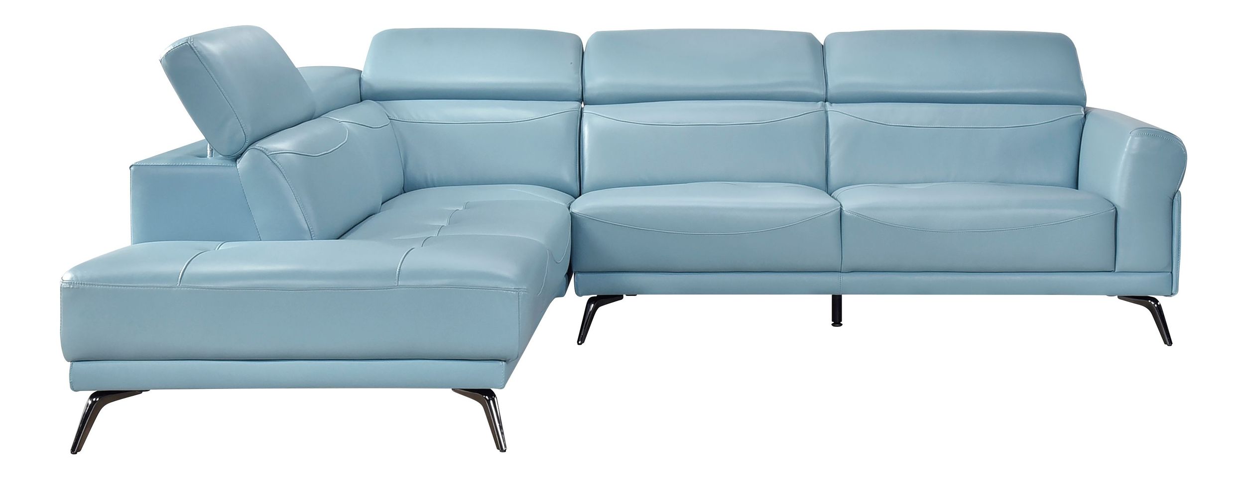 Giselle L-Shaped Leather 2‑Piece Sectional with Left Side Chaise