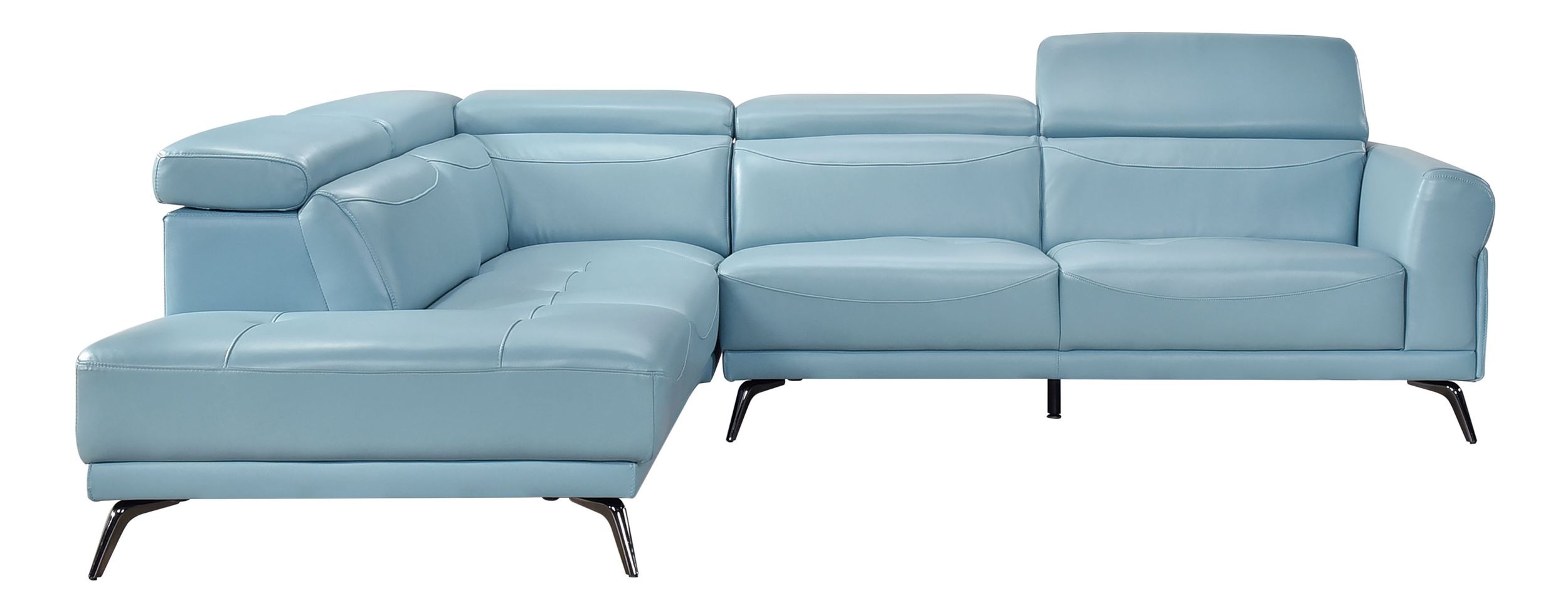 Giselle L-Shaped Leather 2‑Piece Sectional with Left Side Chaise