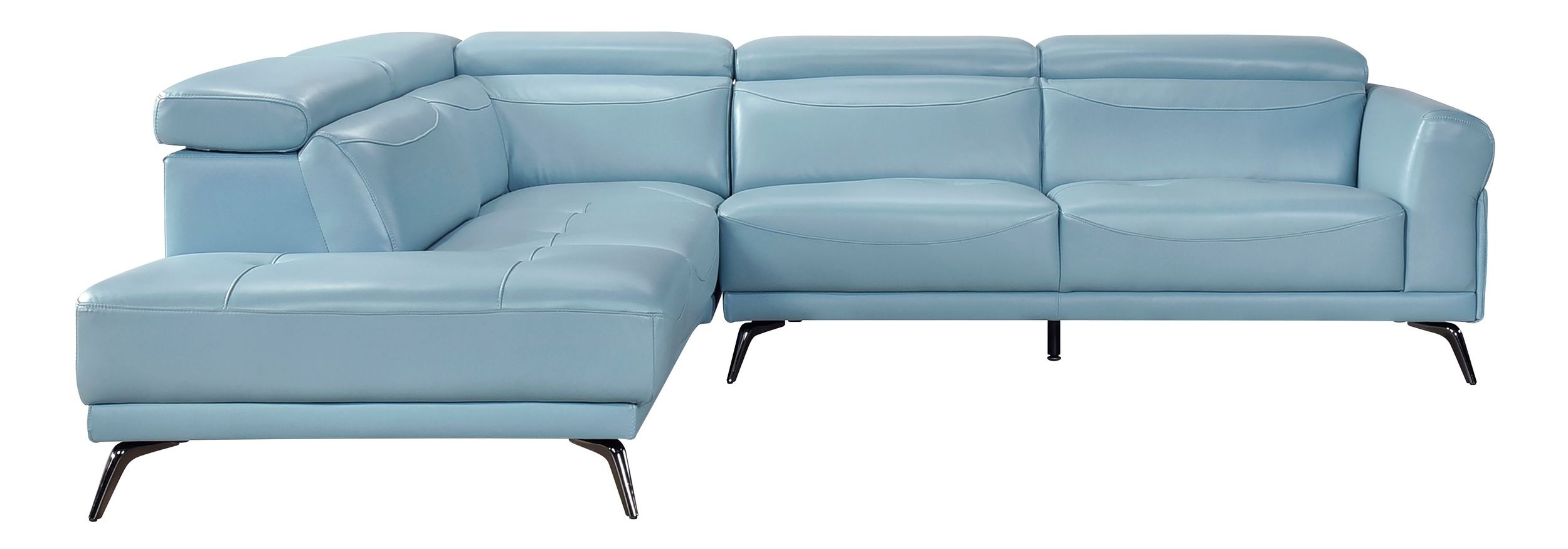Giselle L-Shaped Leather 2‑Piece Sectional with Left Side Chaise