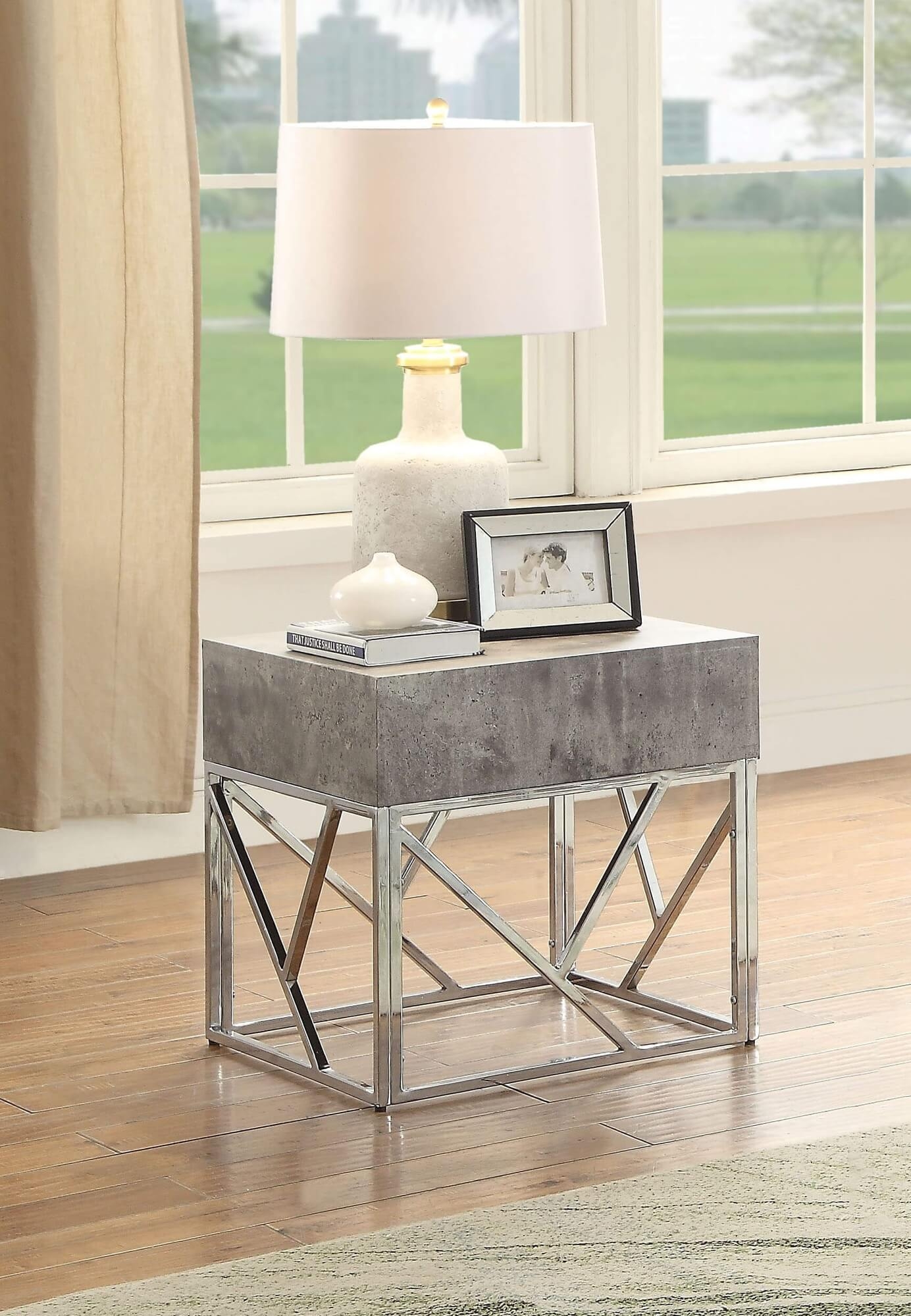 Burgo Marble/Metal Square End Table