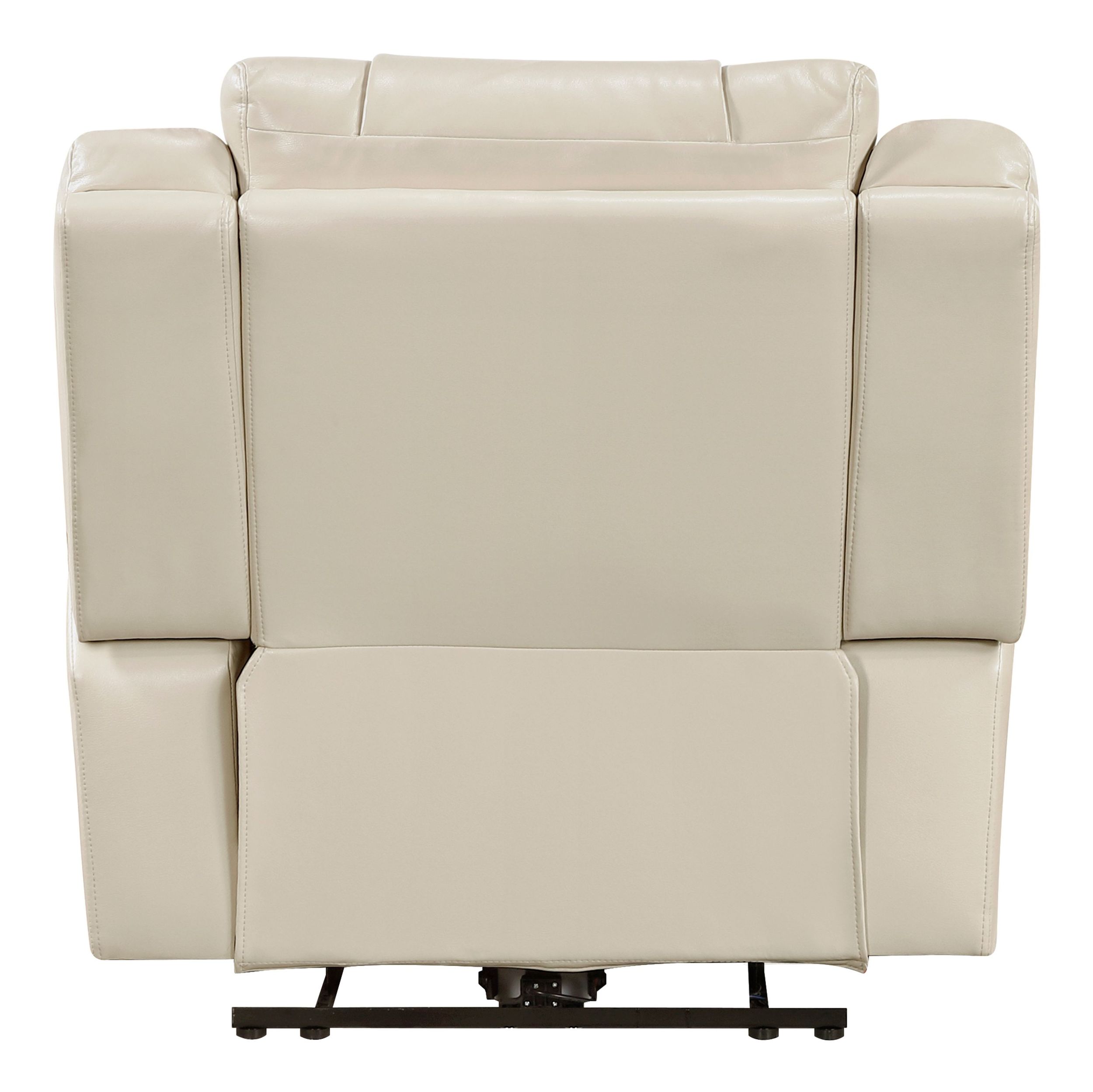 Huron Faux Leather Power Double Reclining Living Room Set with LED Lighting
