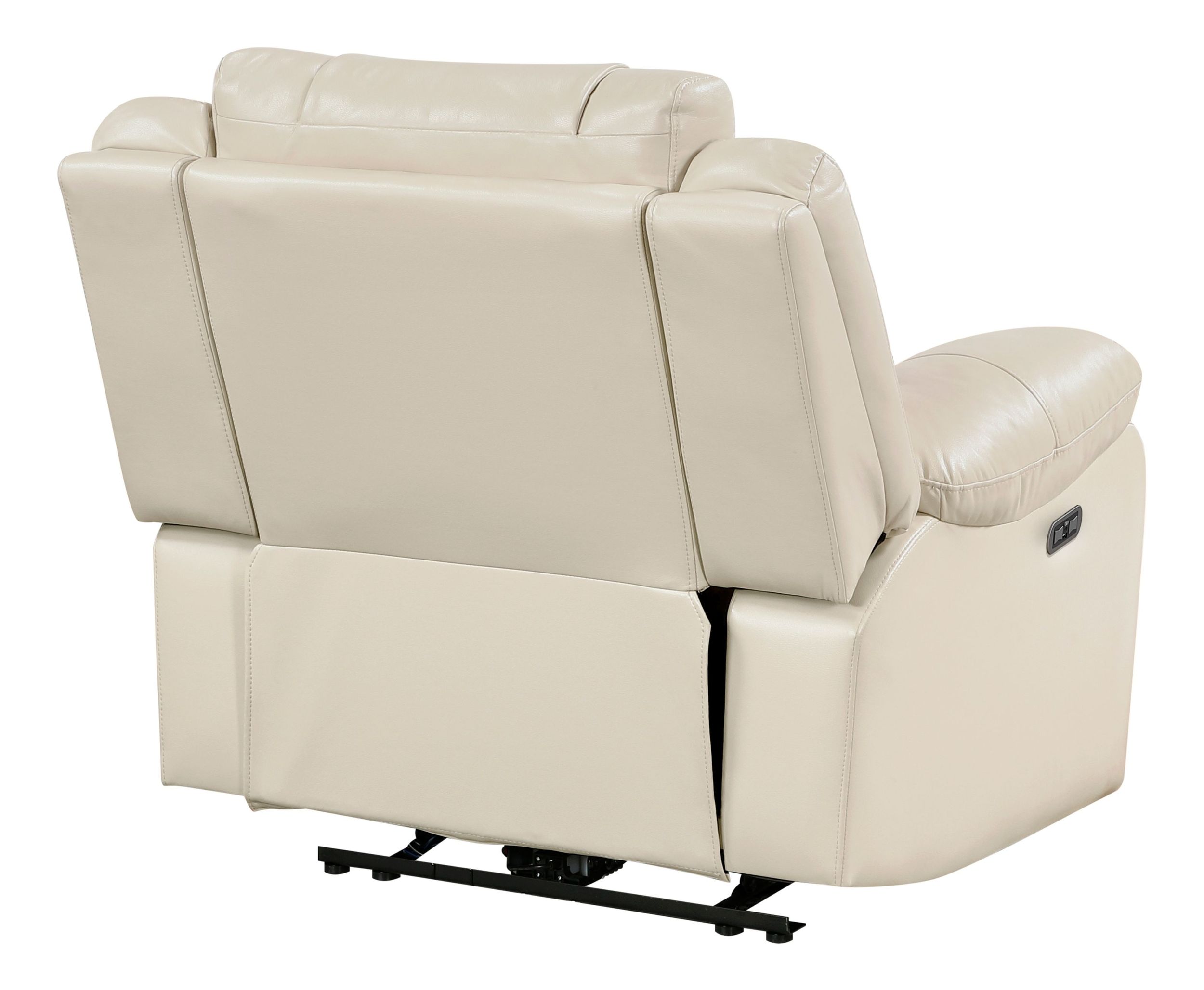Huron Faux Leather Power Double Reclining Living Room Set with LED Lighting