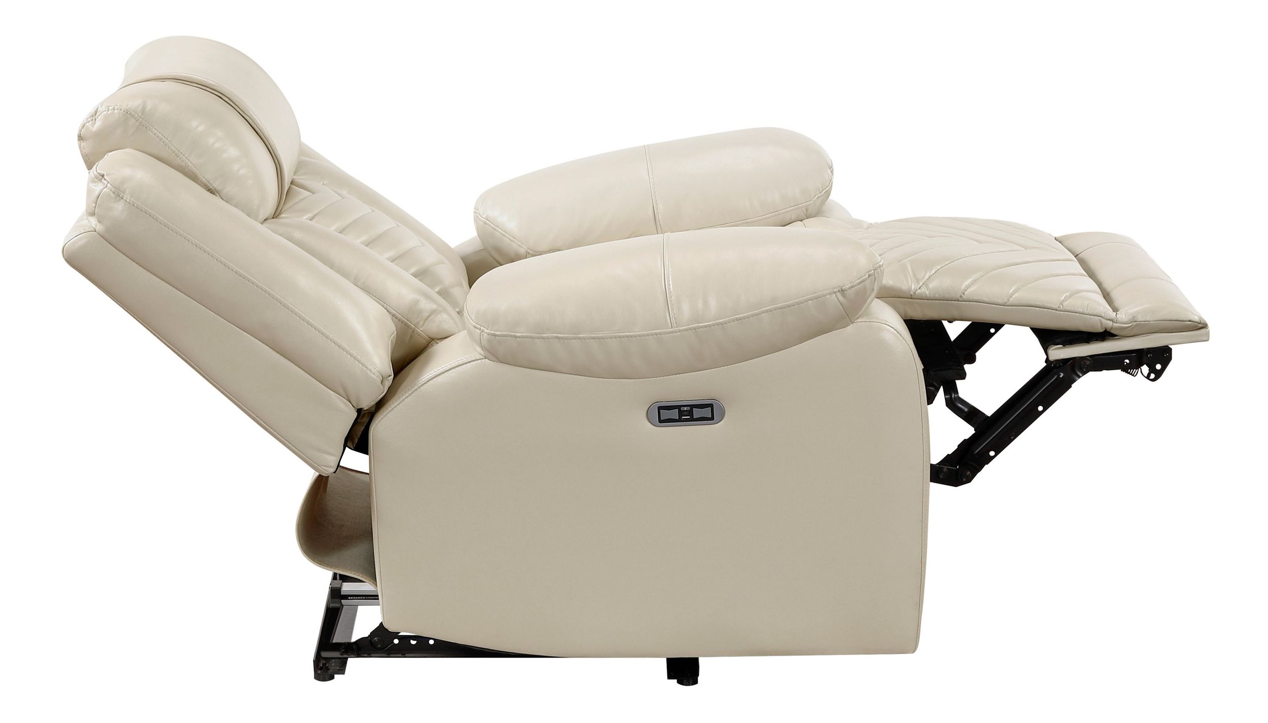 Huron Faux Leather Power Double Reclining Living Room Set with LED Lighting