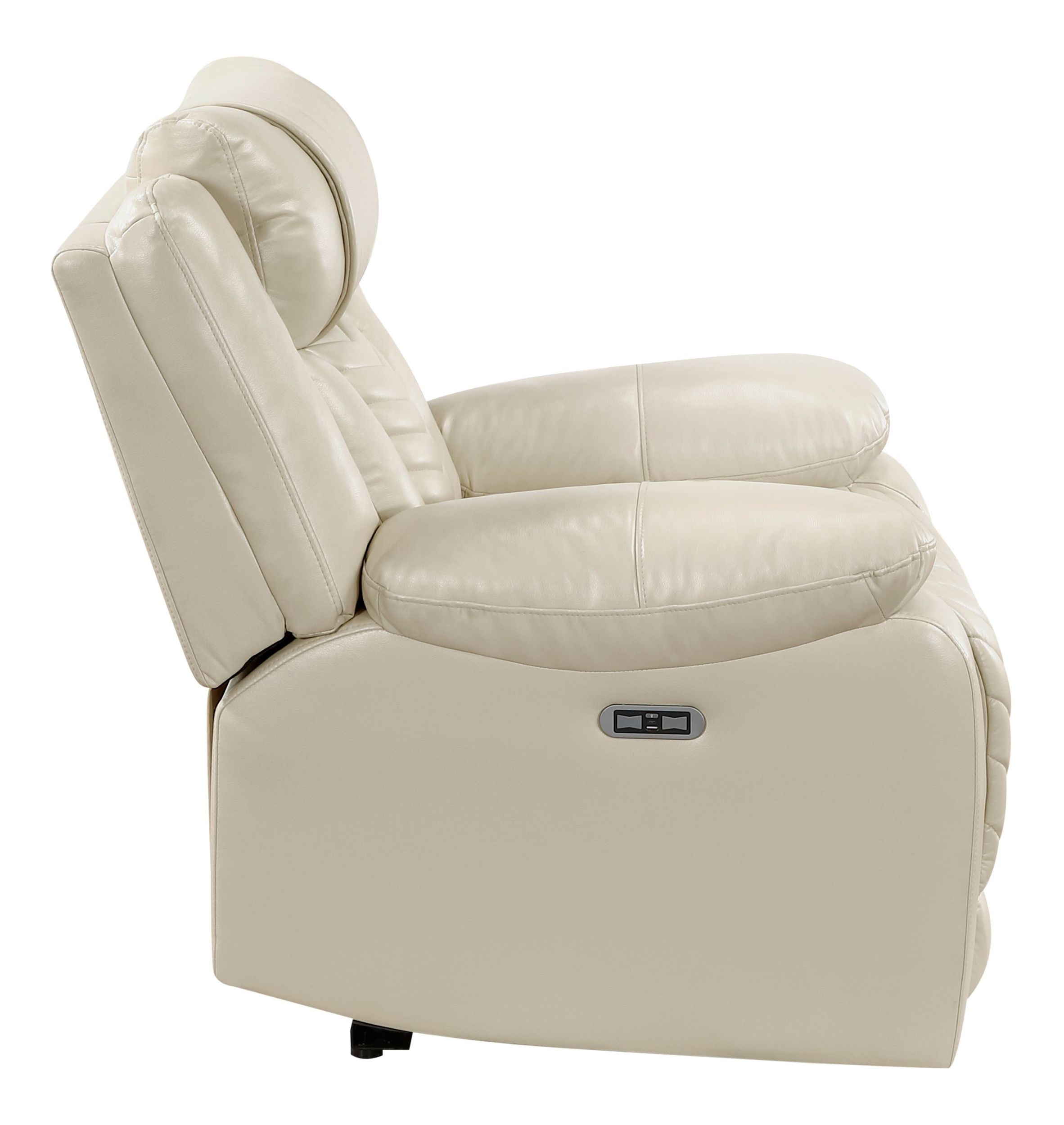 Huron Faux Leather Power Double Reclining Living Room Set with LED Lighting