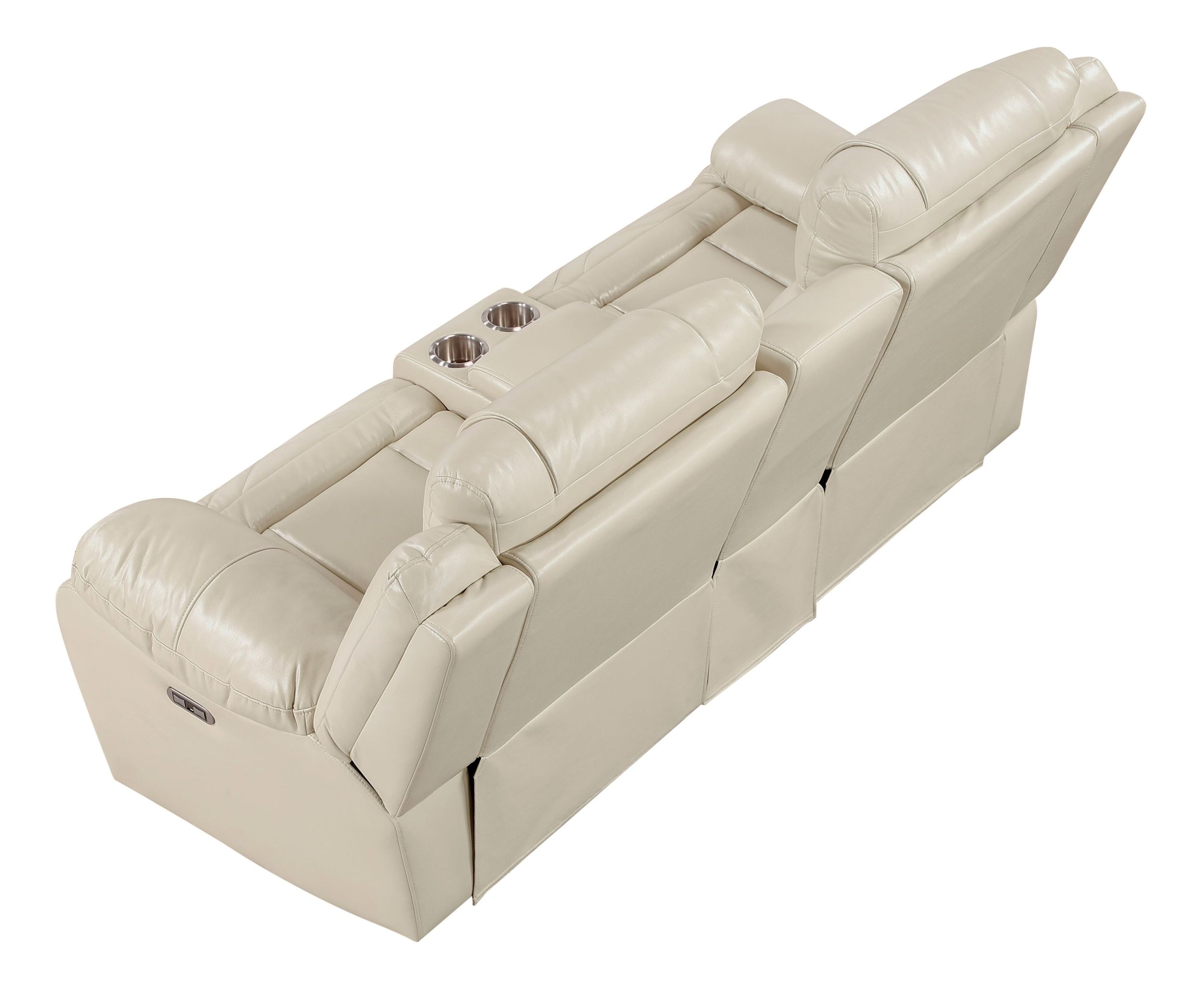 Huron Faux Leather Power Double Reclining Loveseat with LED Lighting