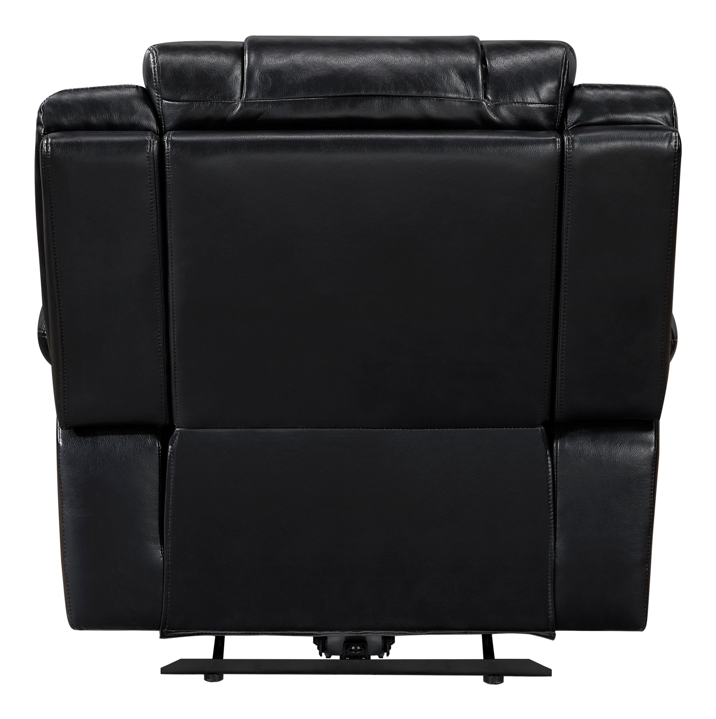 Huron Faux Leather Power Double Reclining Living Room Set with LED Lighting