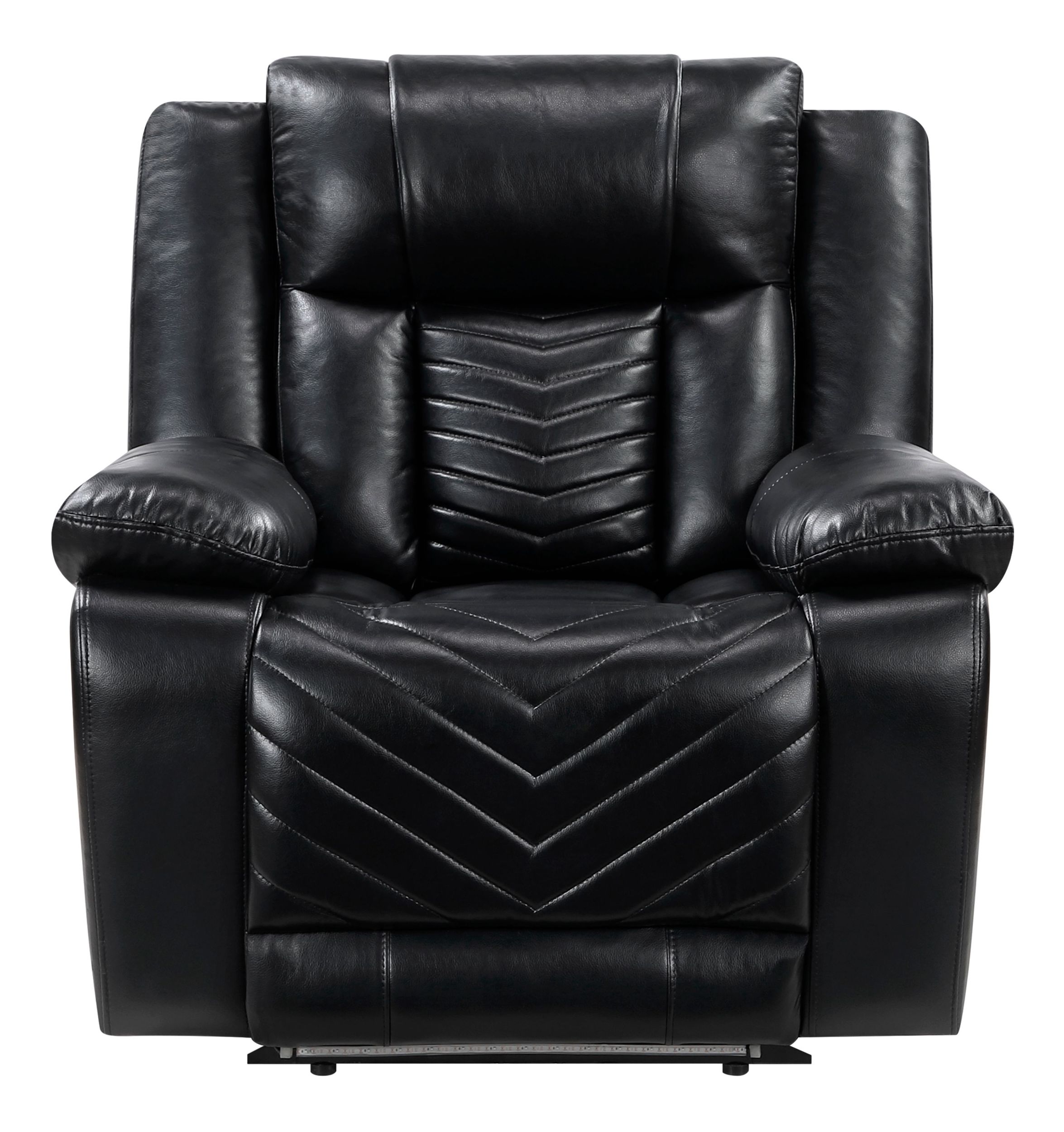 Huron Faux Leather Power Double Reclining Living Room Set with LED Lighting