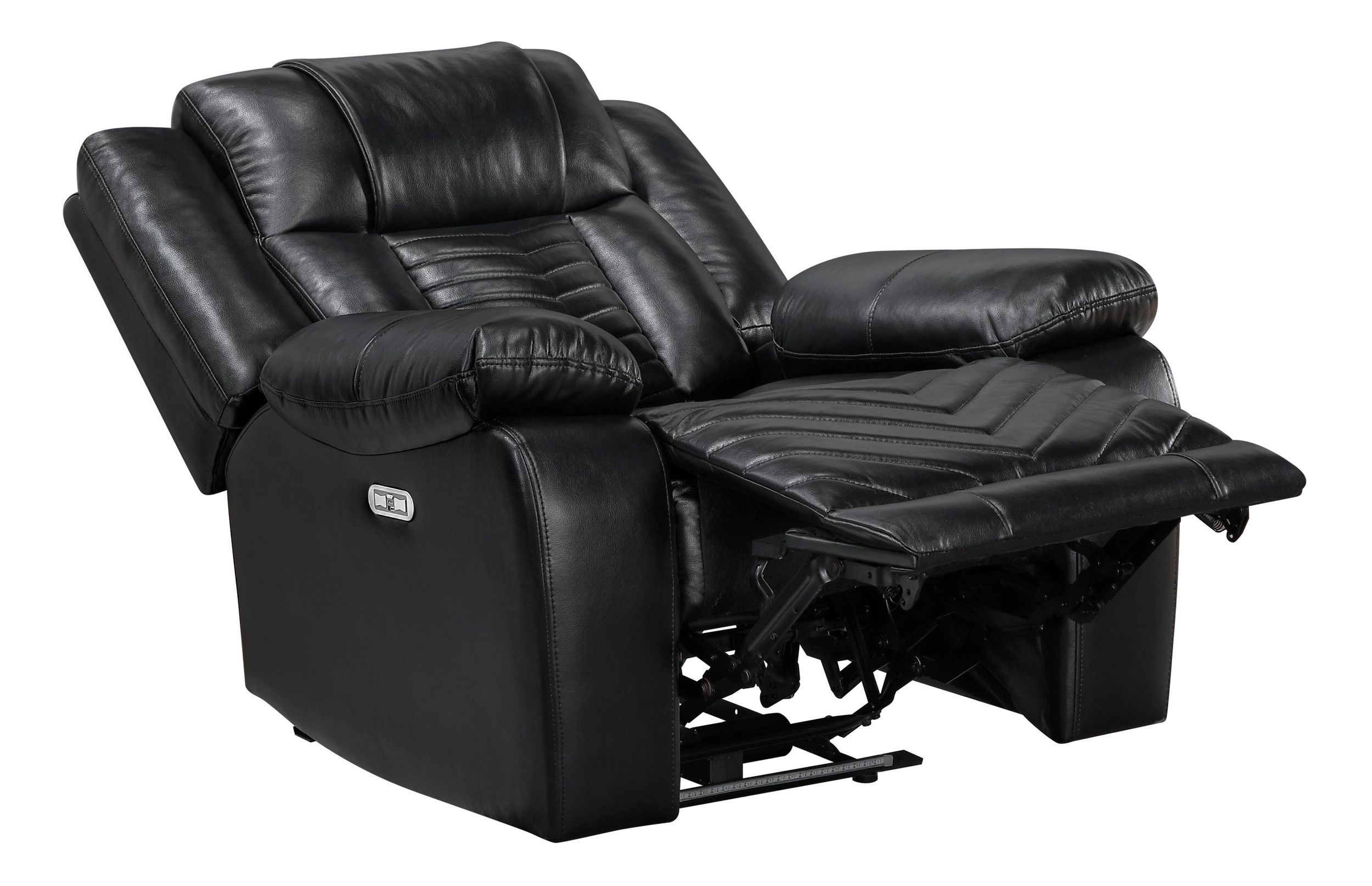 Huron Faux Leather Power Double Reclining Living Room Set with LED Lighting