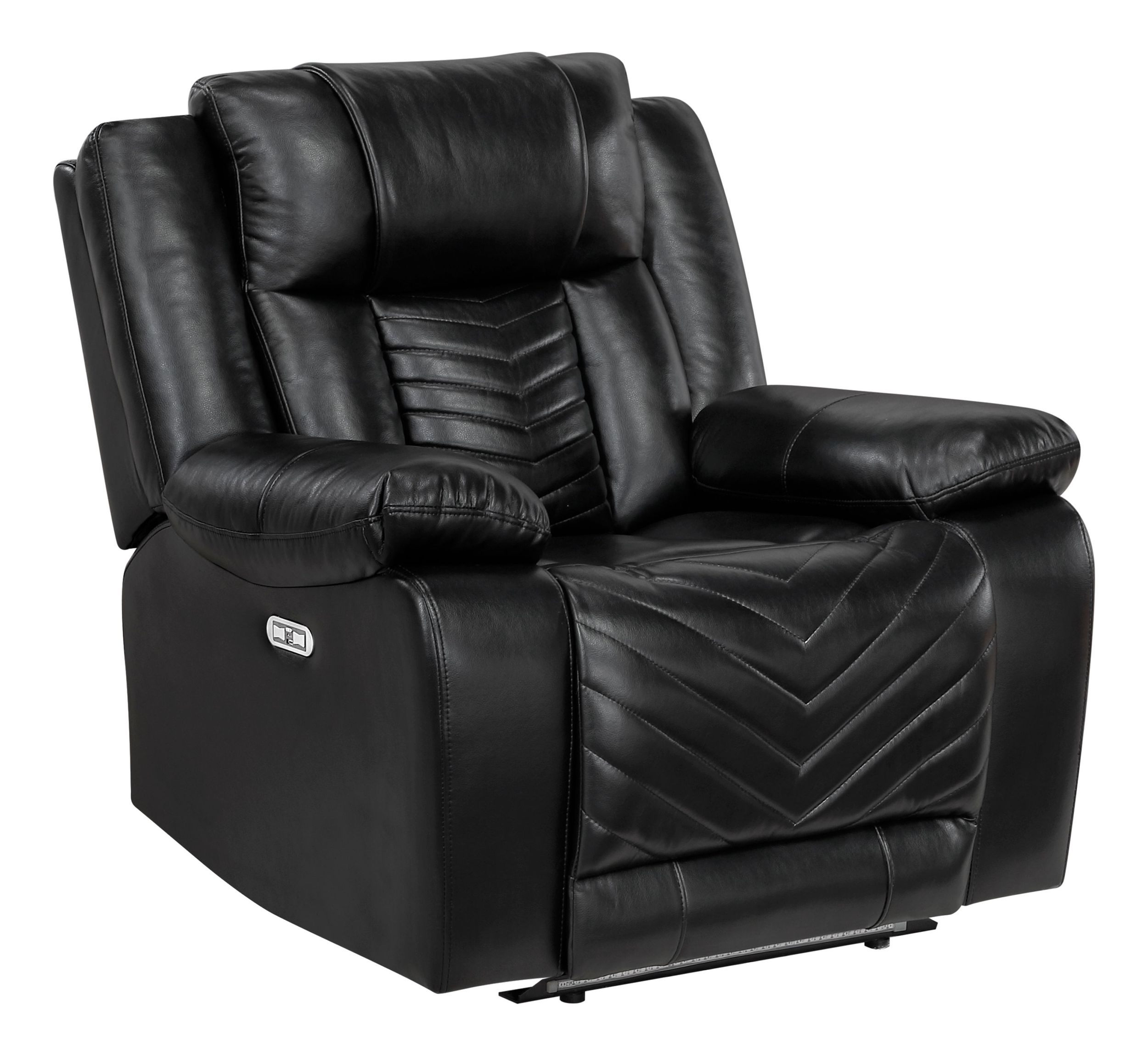 Huron Faux Leather Power Double Reclining Living Room Set with LED Lighting