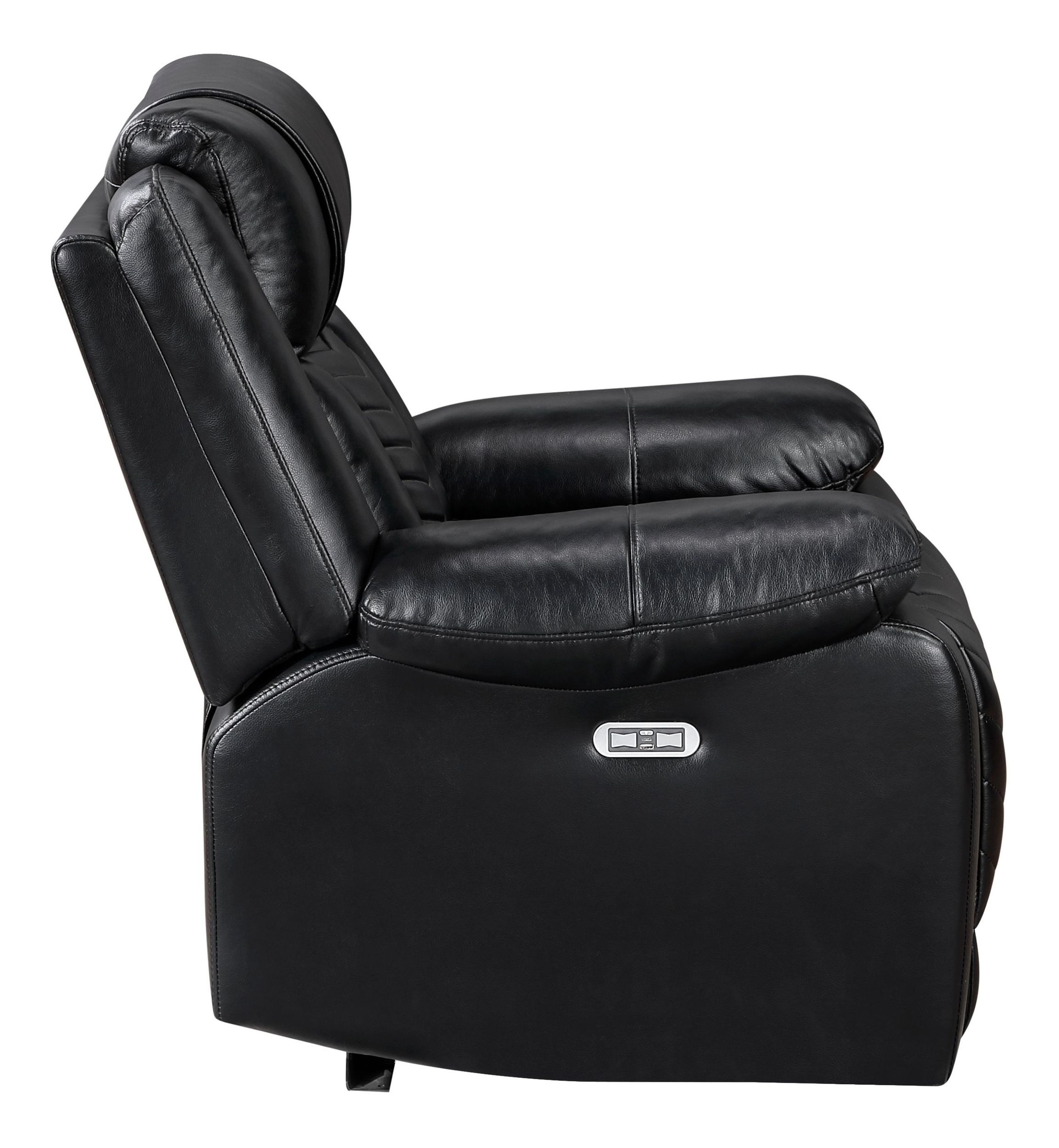 Huron Faux Leather Power Double Reclining Living Room Set with LED Lighting
