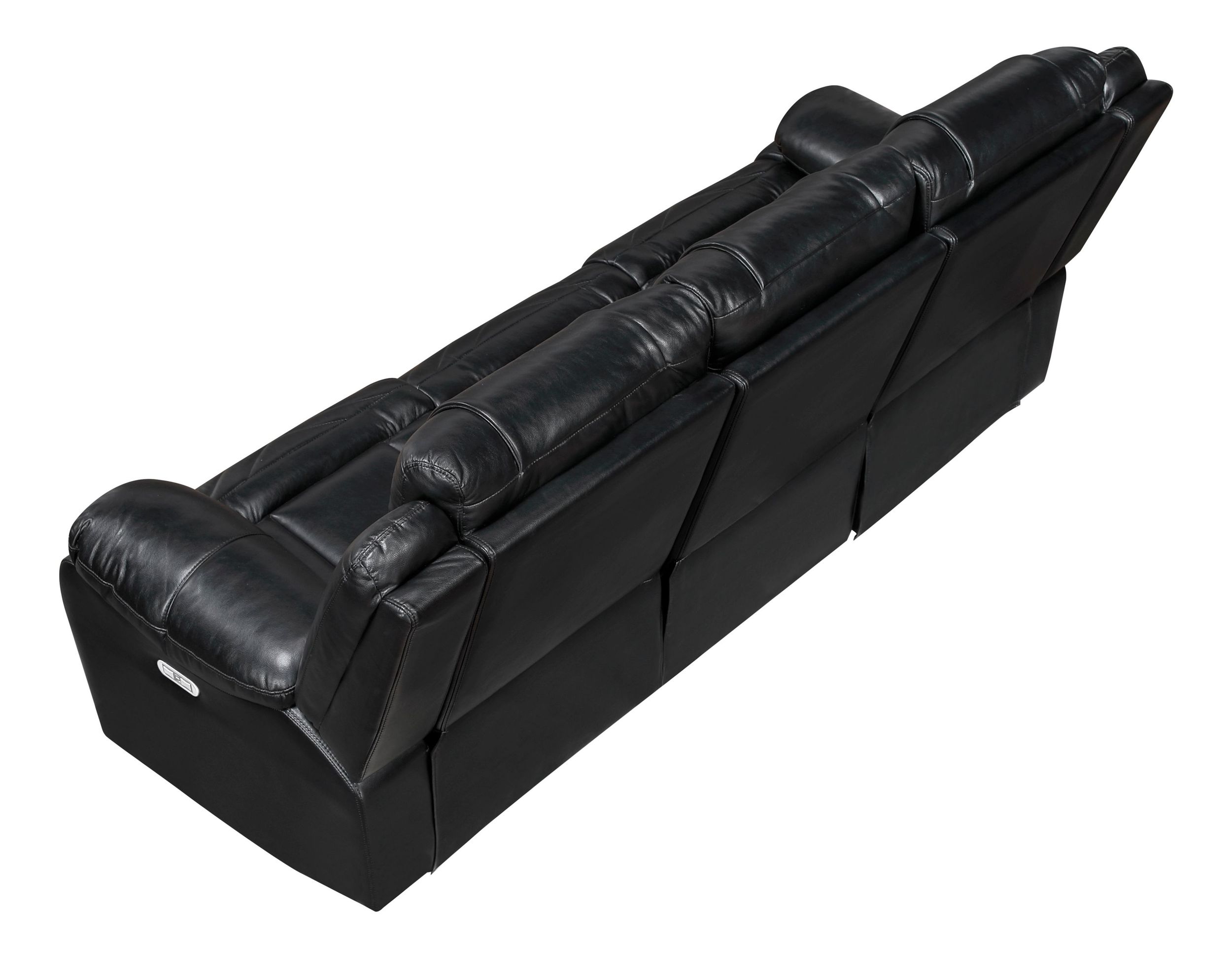 Huron Faux Leather Power Double Reclining Sofa with LED Lighting