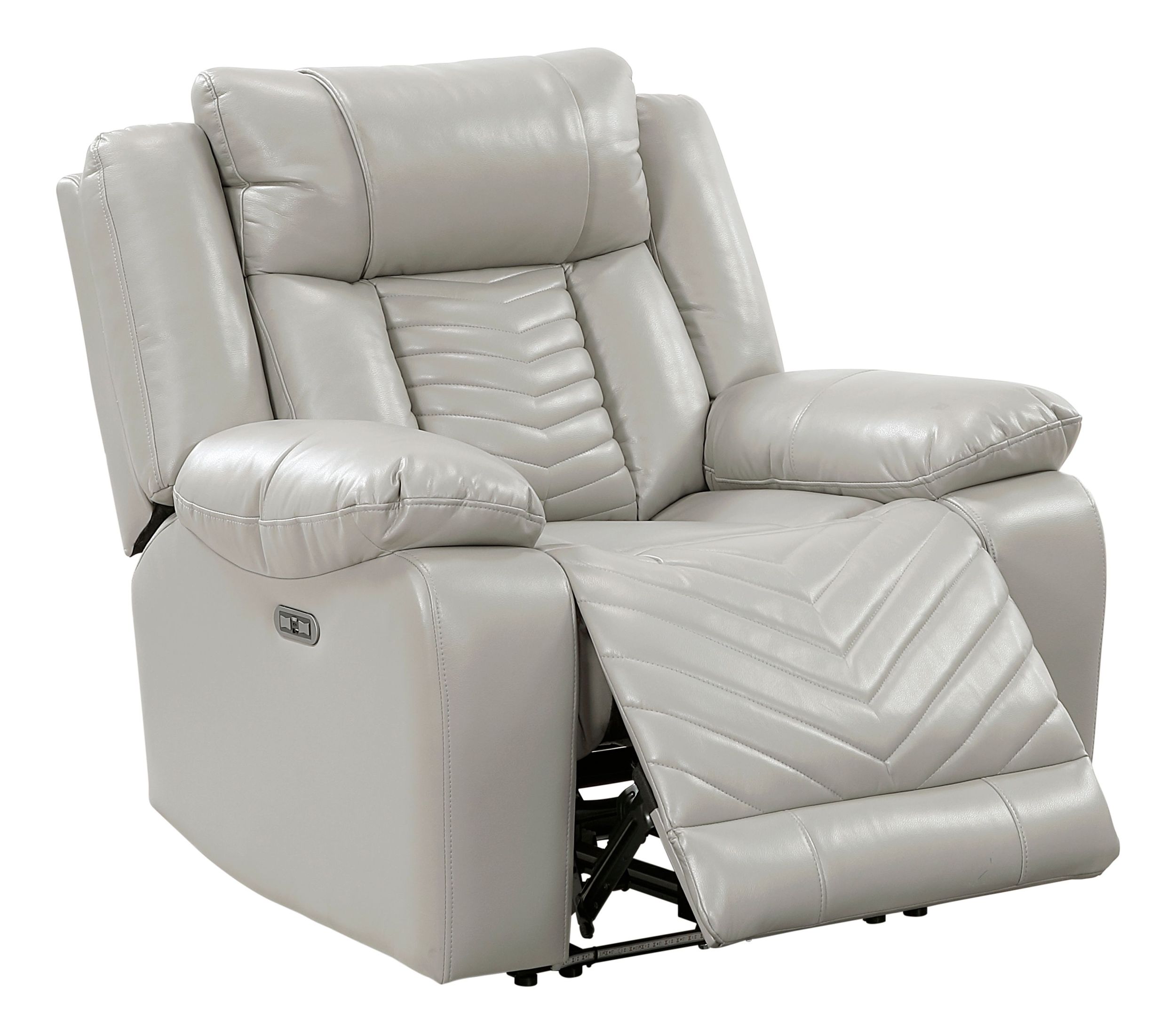 Huron Faux Leather Power Reclining Chair with LED Lighting