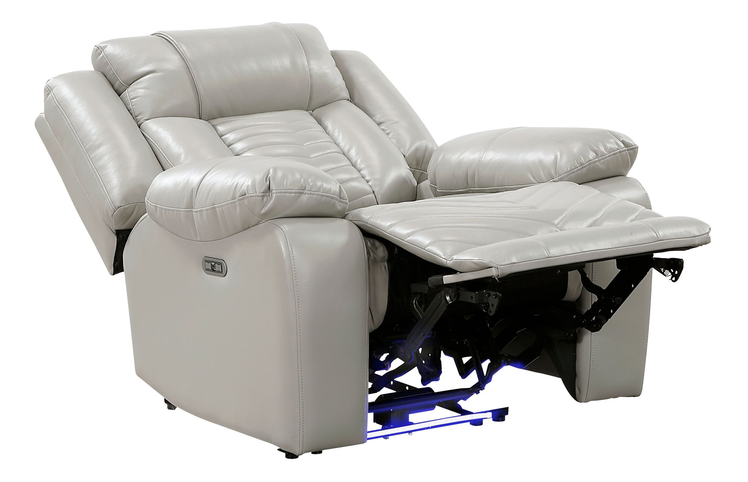 Huron Faux Leather Power Reclining Chair with LED Lighting