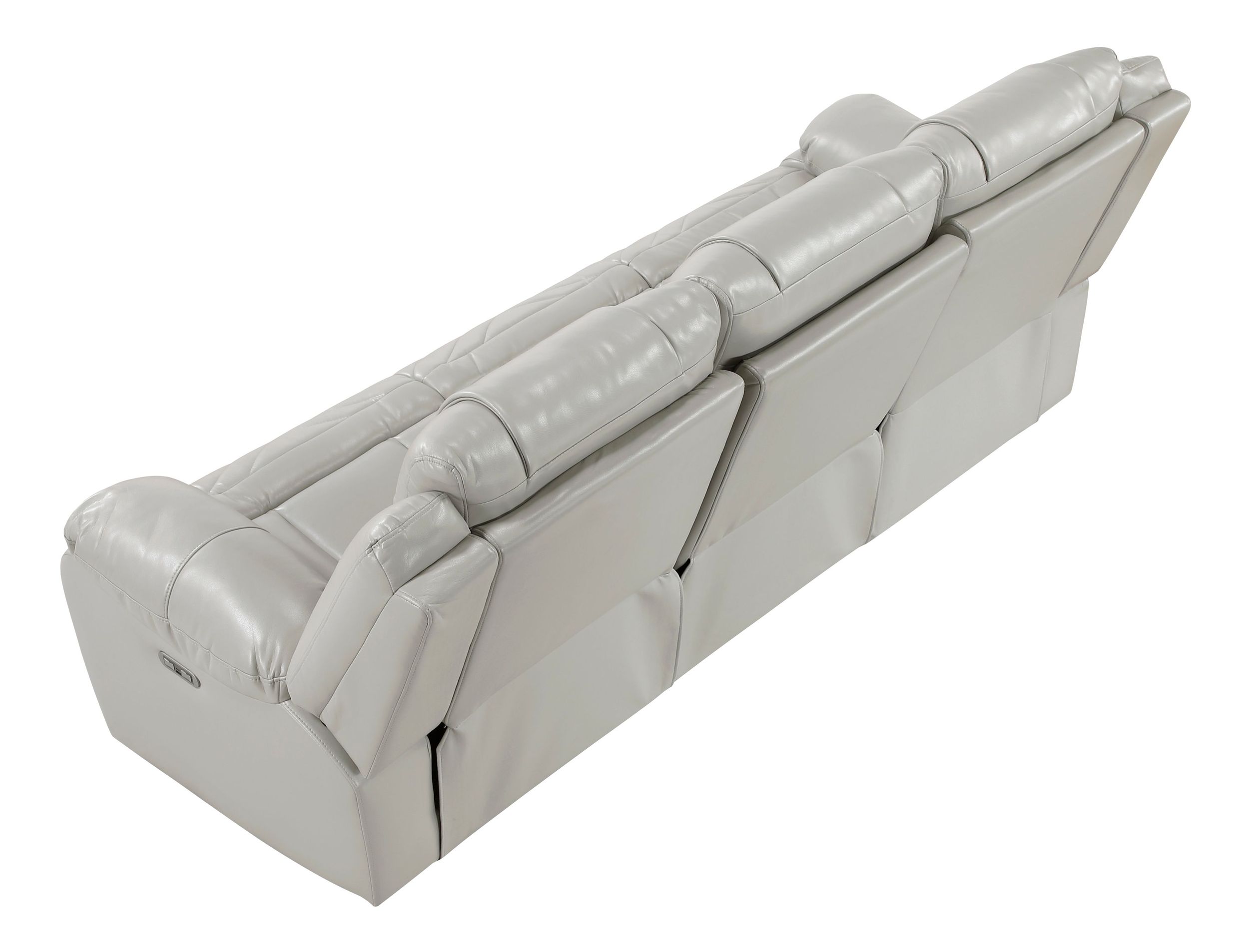 Huron Faux Leather Power Double Reclining Sofa with LED Lighting