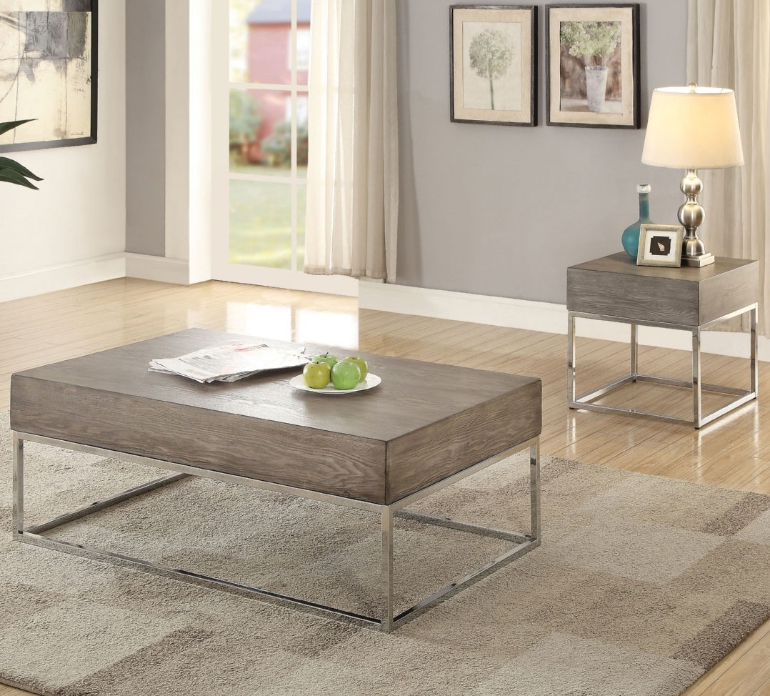 Cecil II Wood/Metal Rectangular Coffee Table