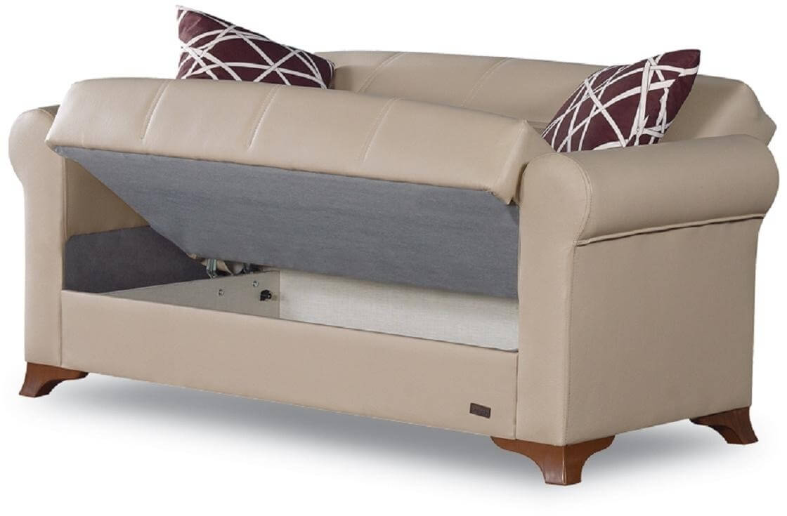 Yonkers Bonded Leather Storage Loveseat