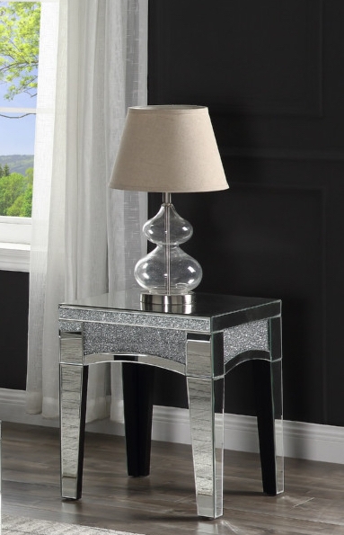 Nowles 84677 Mirrored/Faux Stones End Table