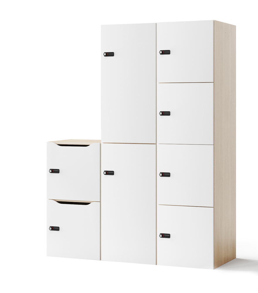 Choice Office Single Row Locker w/Small & Big Lockable Doors w/Combination Locks & Mail Slots