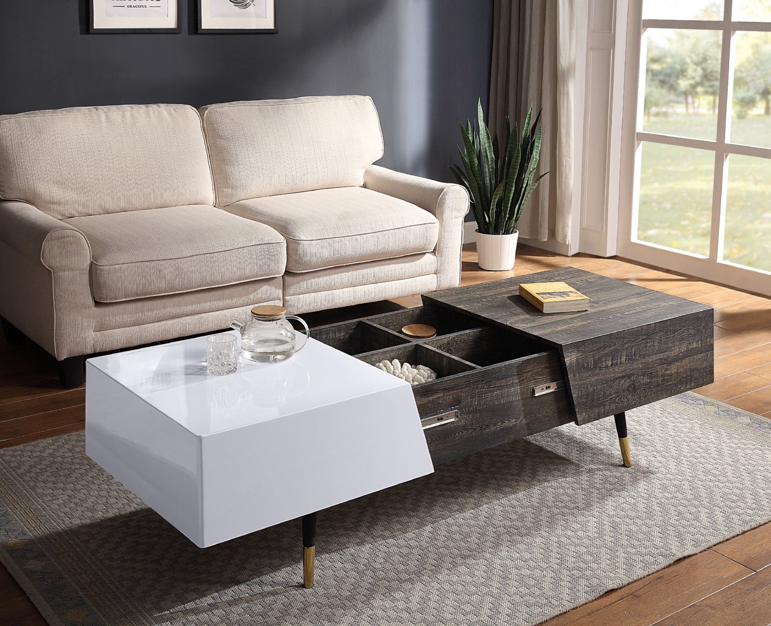 Orion Wood Storage Rectangular Coffee Table