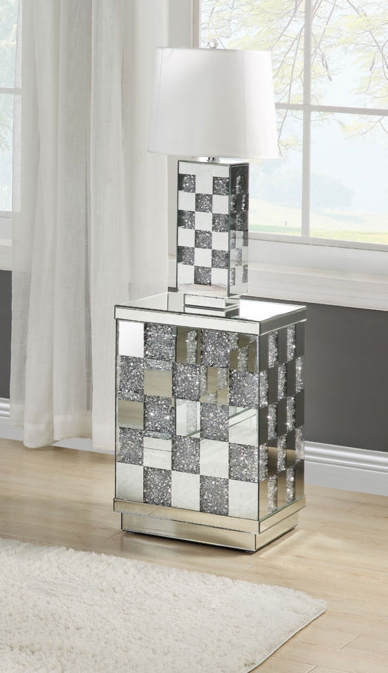Noralie 84692 Mirrored/Faux Diamonds End Table