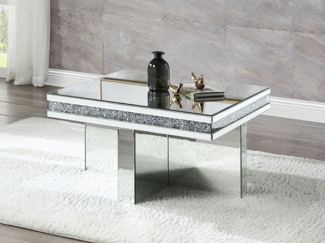 Noralie 84695 Mirrored/Faux Diamonds Coffee Table