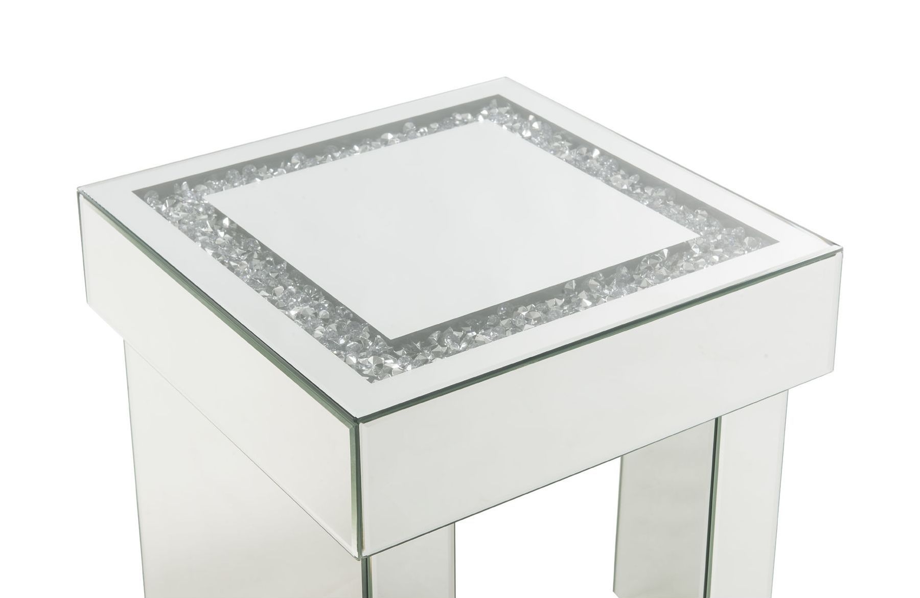 Noralie 84702 Mirrored/Faux Diamonds End Table