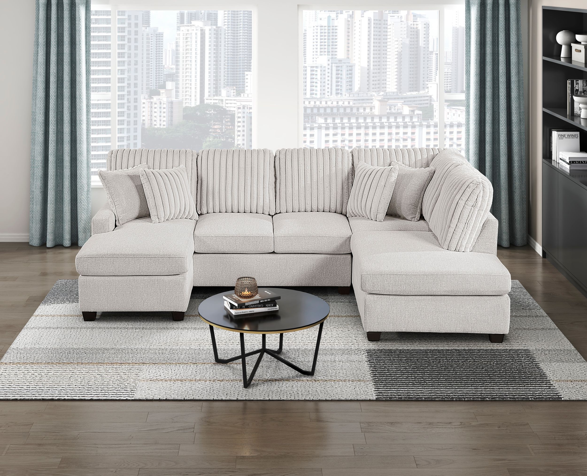 Lawson U-Shaped Chenille/Corduroy 2-Piece Sectional with Chaise