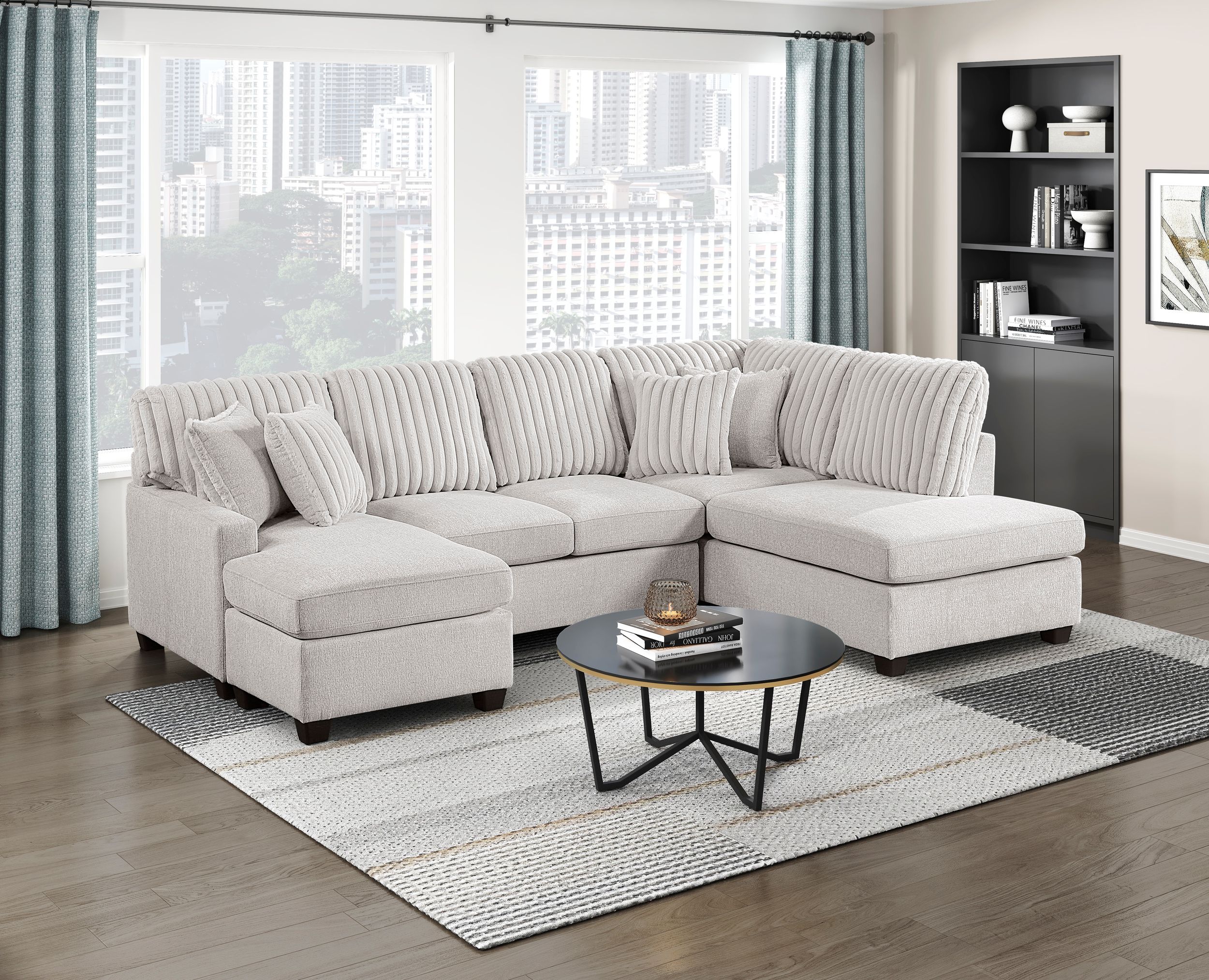Lawson U-Shaped Chenille/Corduroy 2-Piece Sectional with Chaise