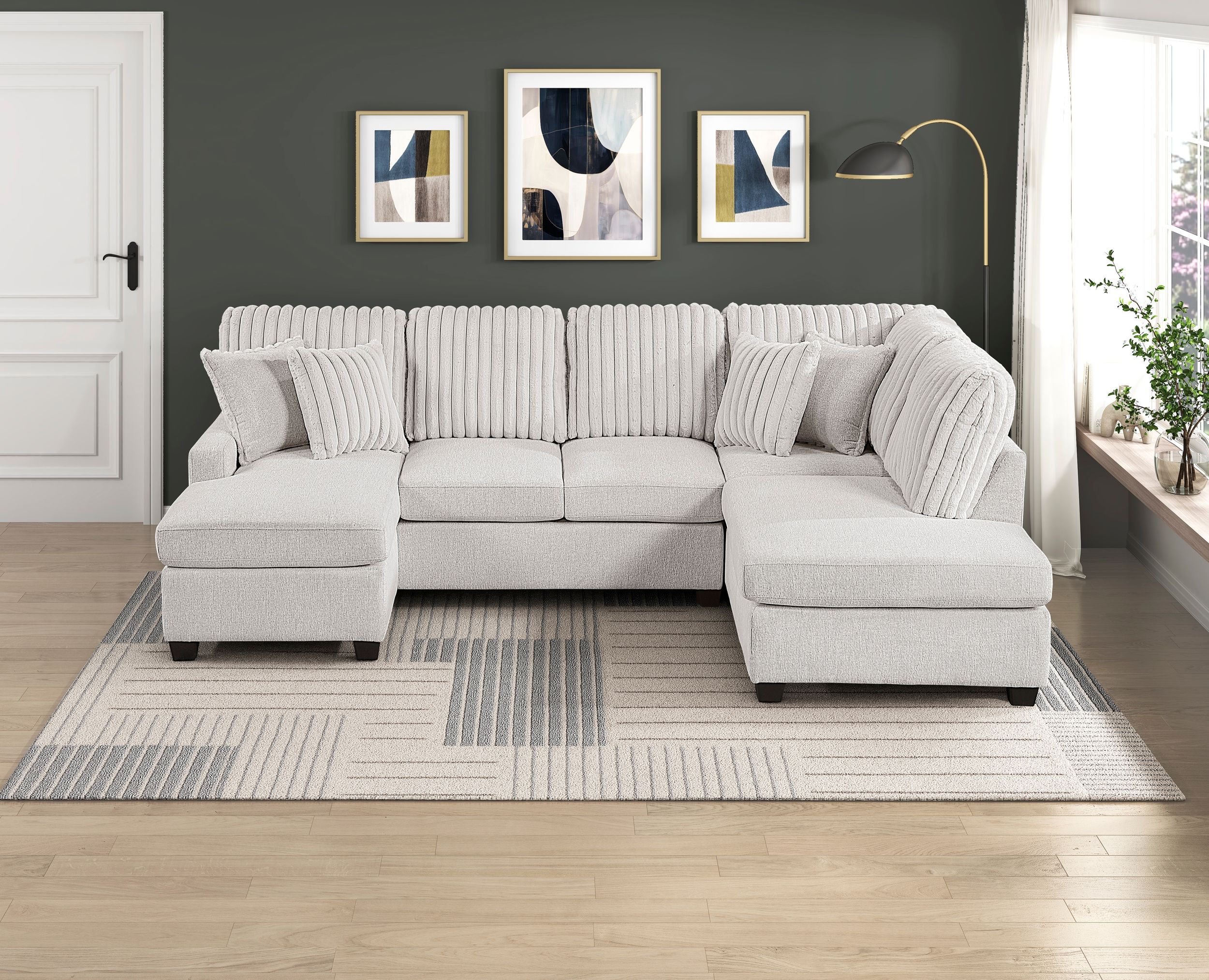 Lawson U-Shaped Chenille/Corduroy 2-Piece Sectional with Chaise