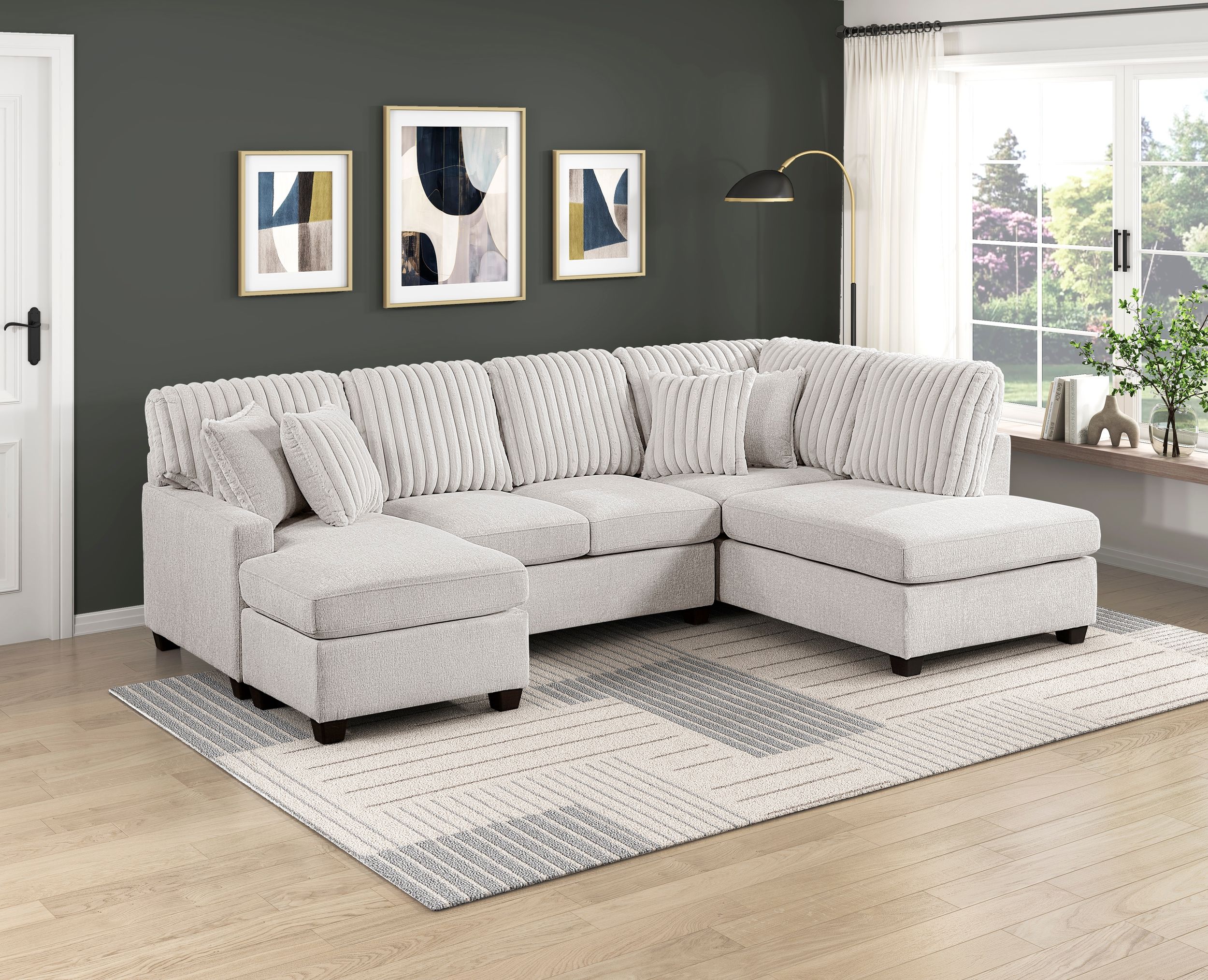 Lawson U-Shaped Chenille/Corduroy 2-Piece Sectional with Chaise