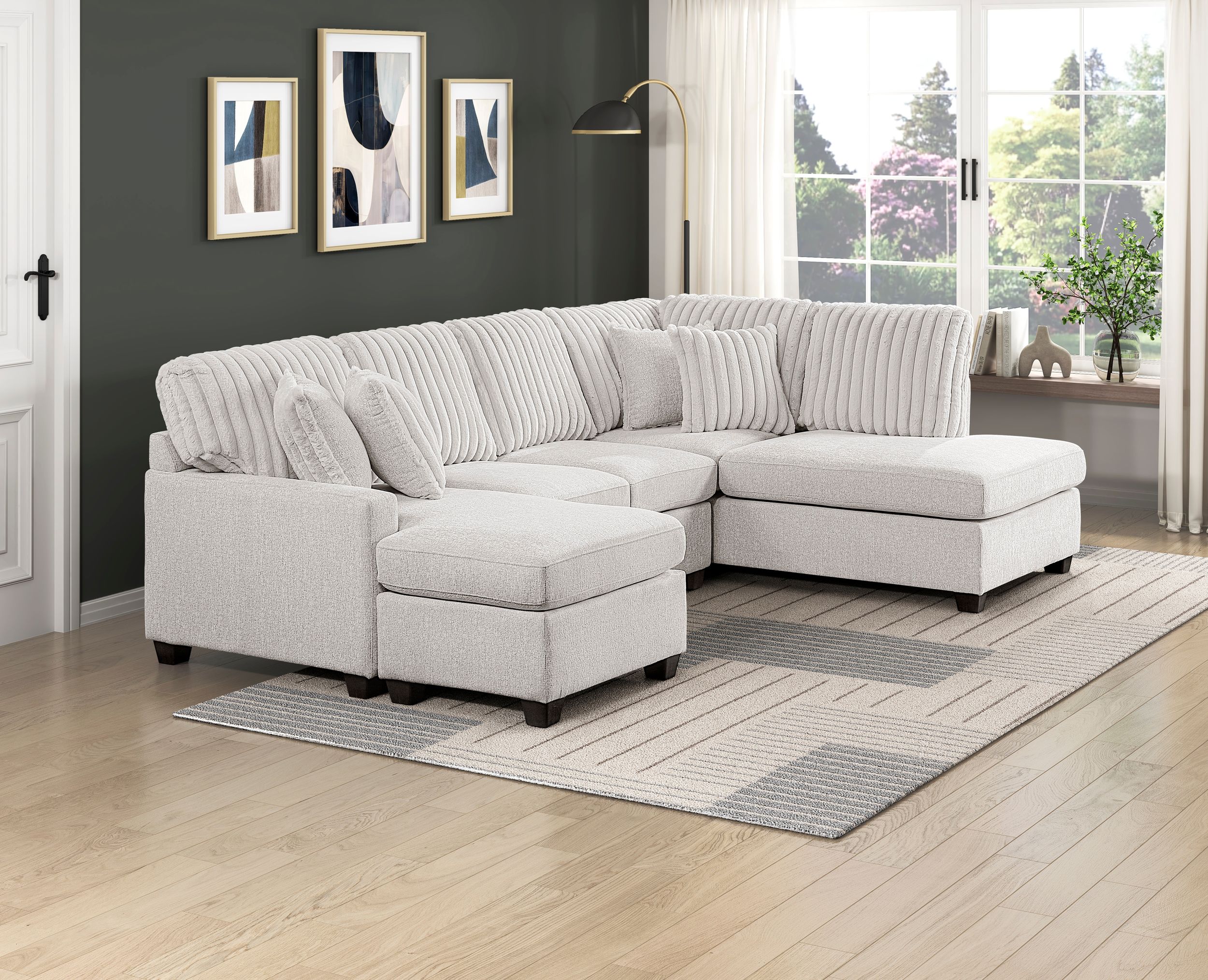 Lawson U-Shaped Chenille/Corduroy 2-Piece Sectional with Chaise