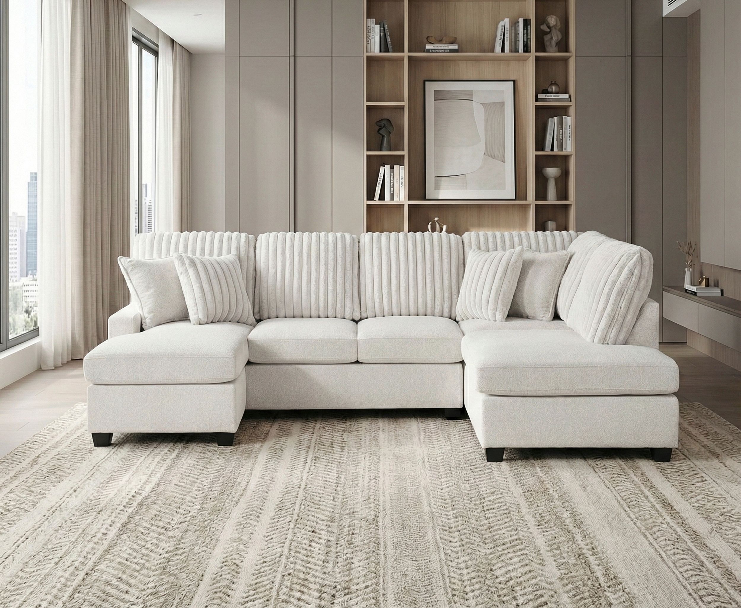 Lawson U-Shaped Chenille/Corduroy 2-Piece Sectional with Chaise