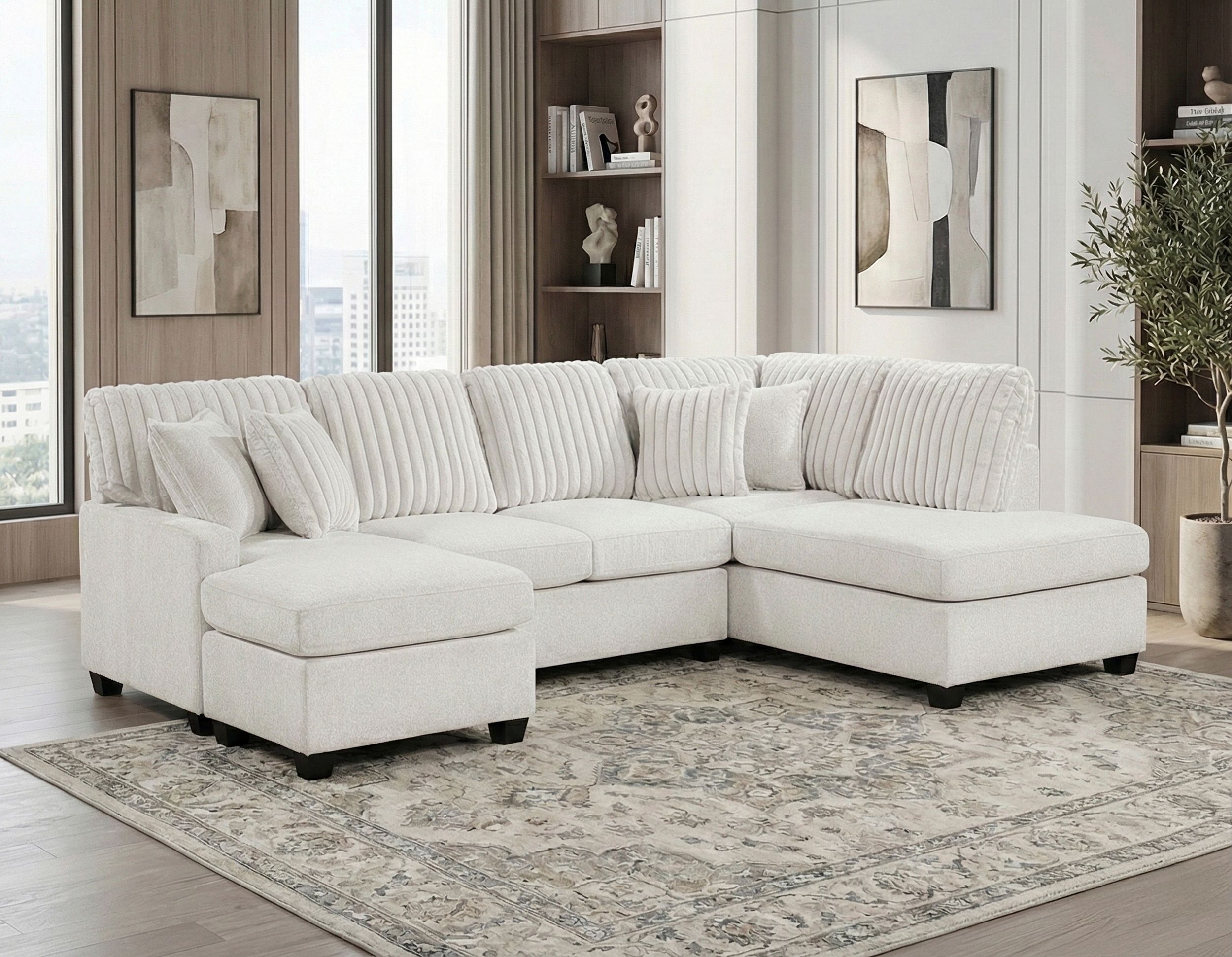 Lawson U-Shaped Chenille/Corduroy 2-Piece Sectional with Chaise