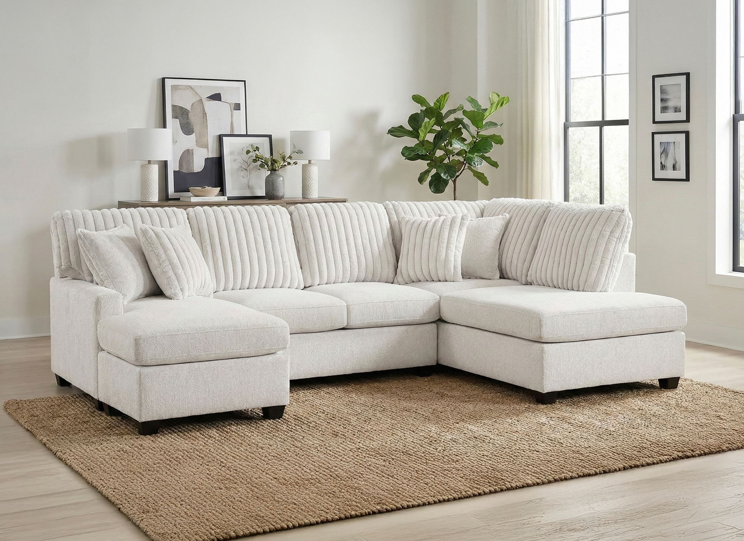 Lawson U-Shaped Chenille/Corduroy 2-Piece Sectional with Chaise