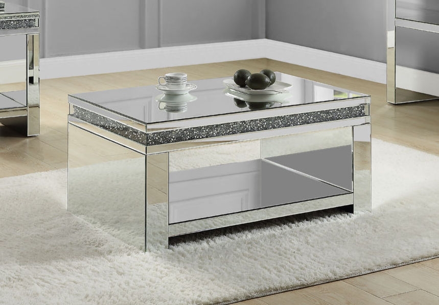 Noralie 84715 Mirrored/Faux Diamonds Coffee Table